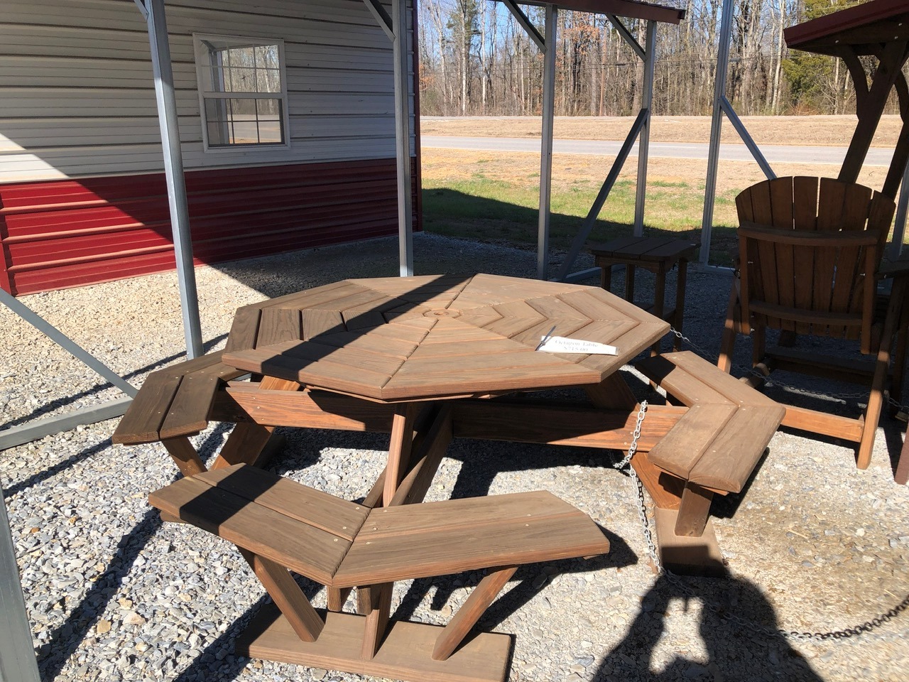 Octagonal Timber Table New Octagon Table- Wood - Watson Barn Rentals