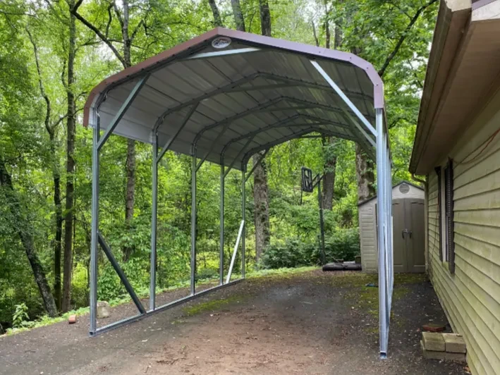 a round frame roof only carport