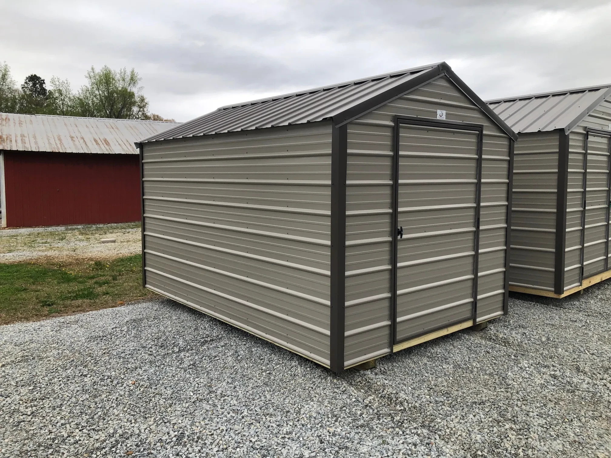 exterior of 8x12 showing 48" door