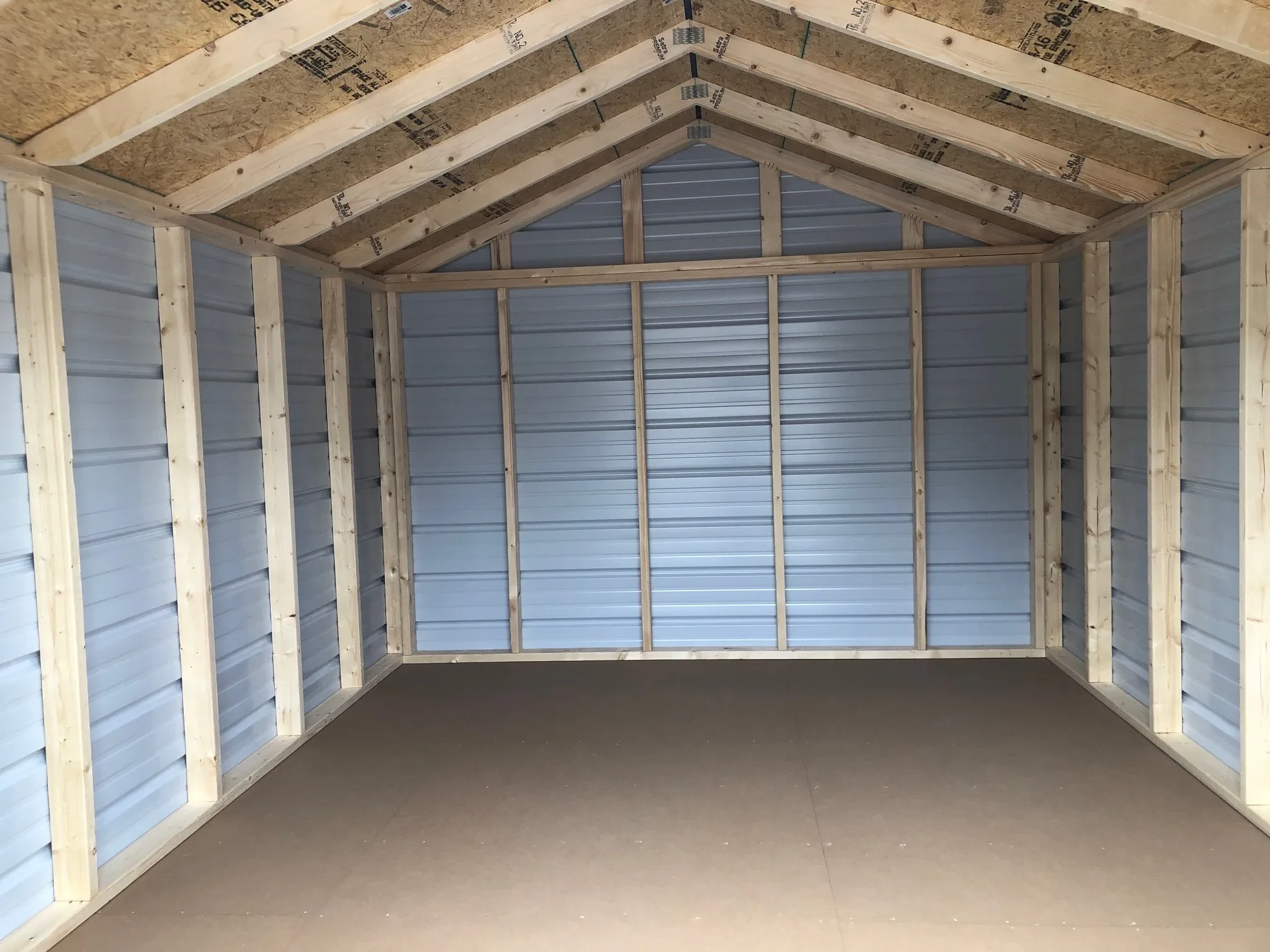 interior of 10x12 metal shed