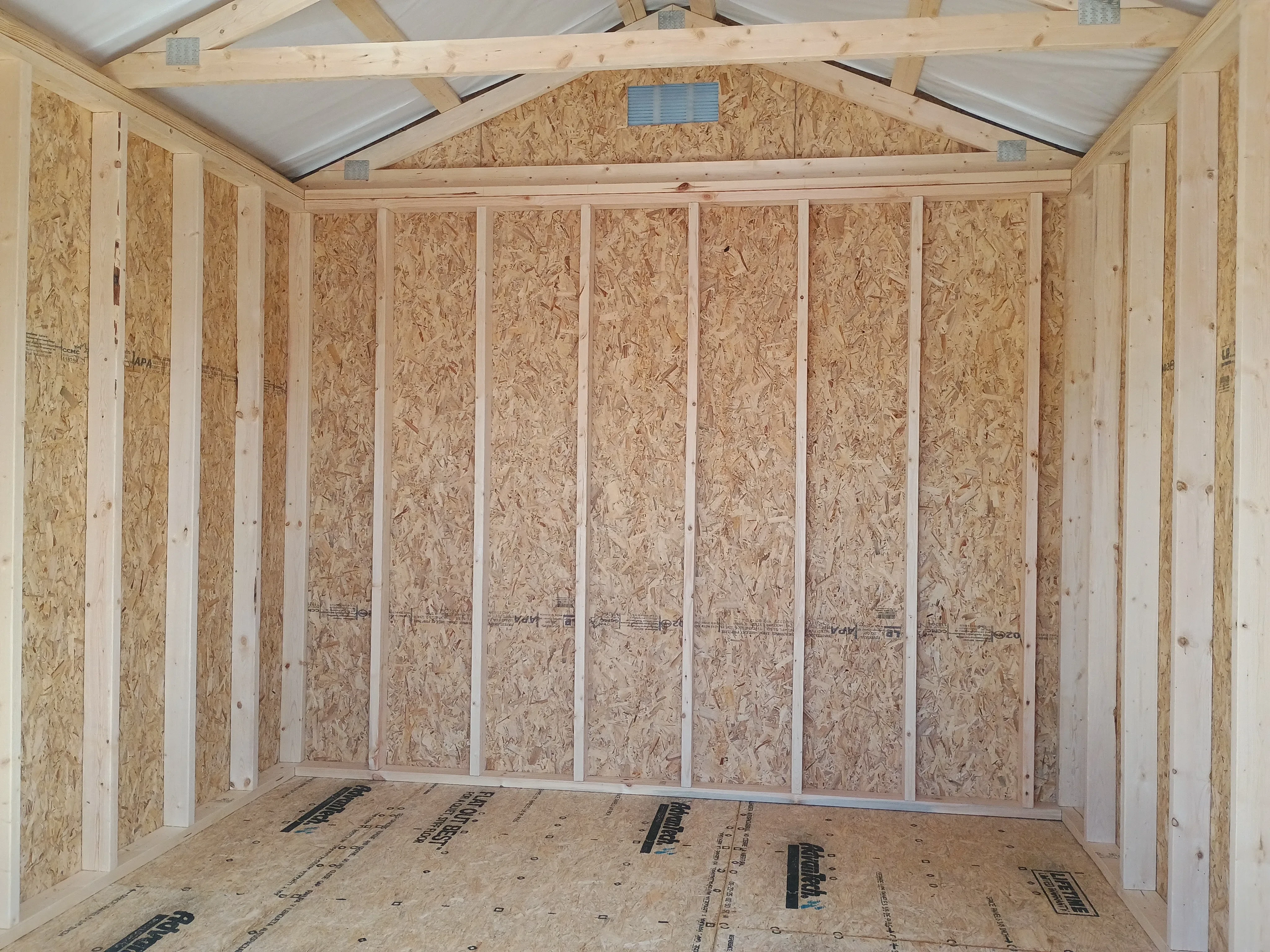 Inside of 10x12 Classic Wood Utility Shed