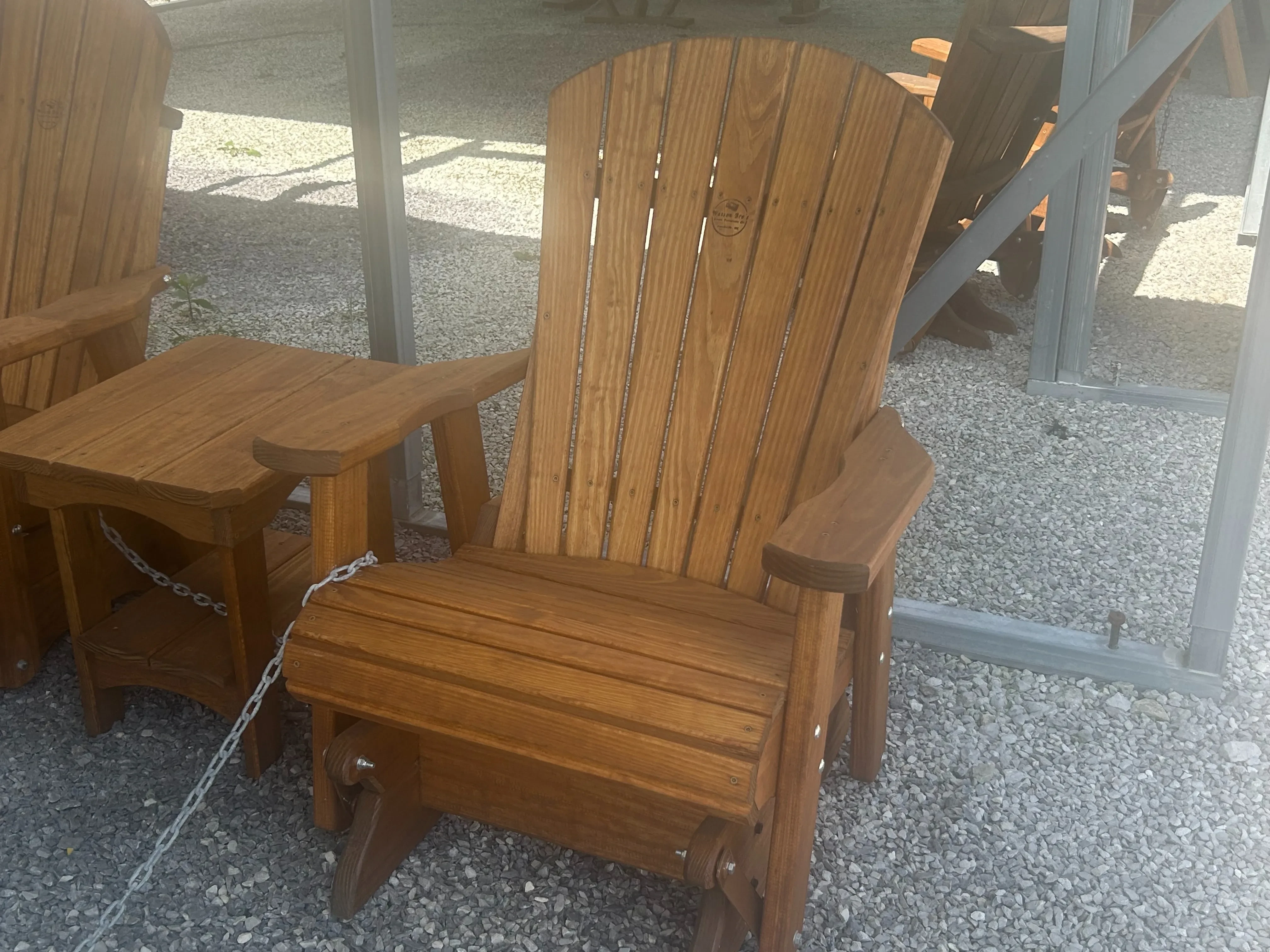 Wooden Adirondack Glider in Canyon Brown