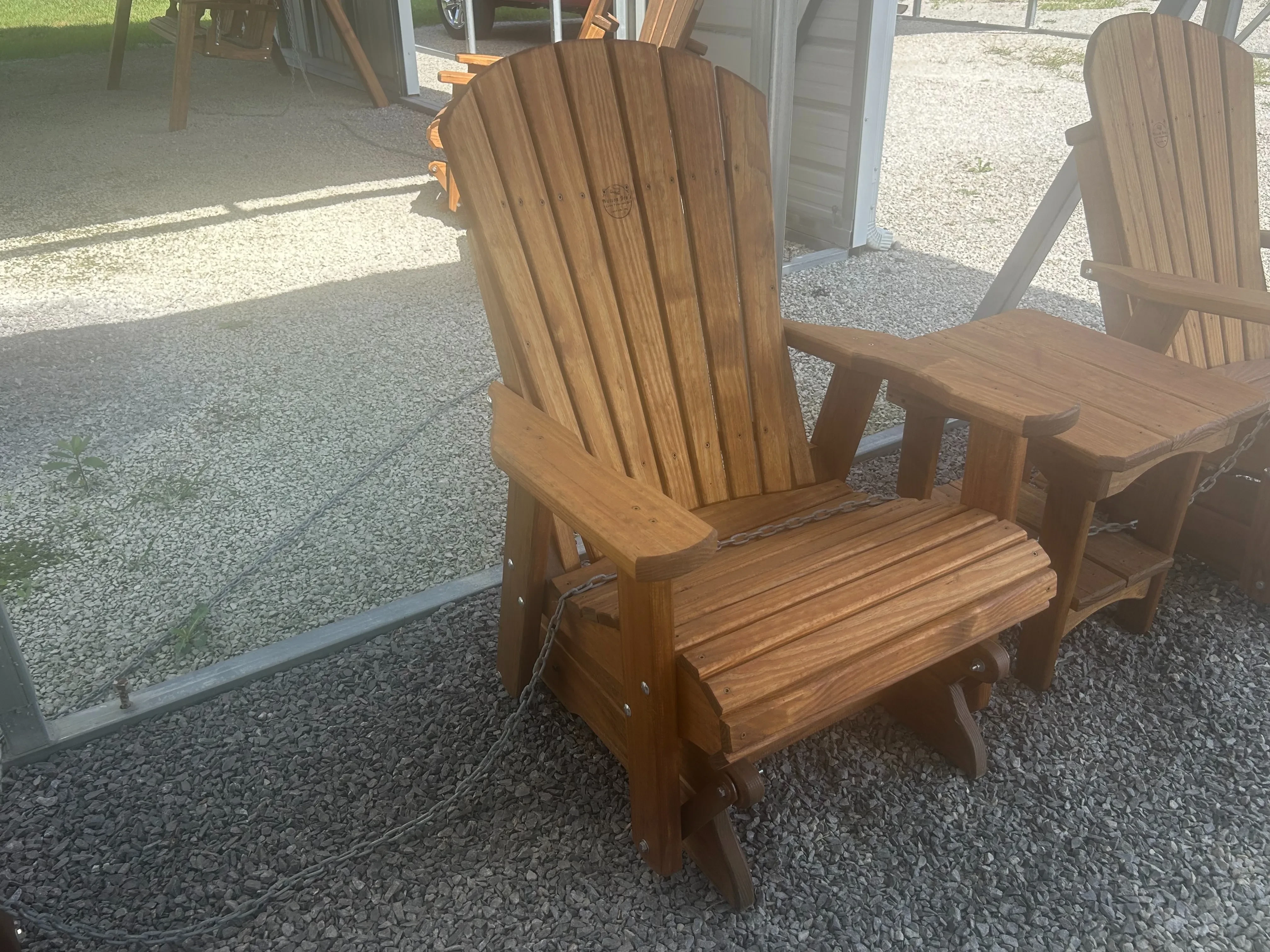 Wooden Adirondack Glider in Canyon Brown
