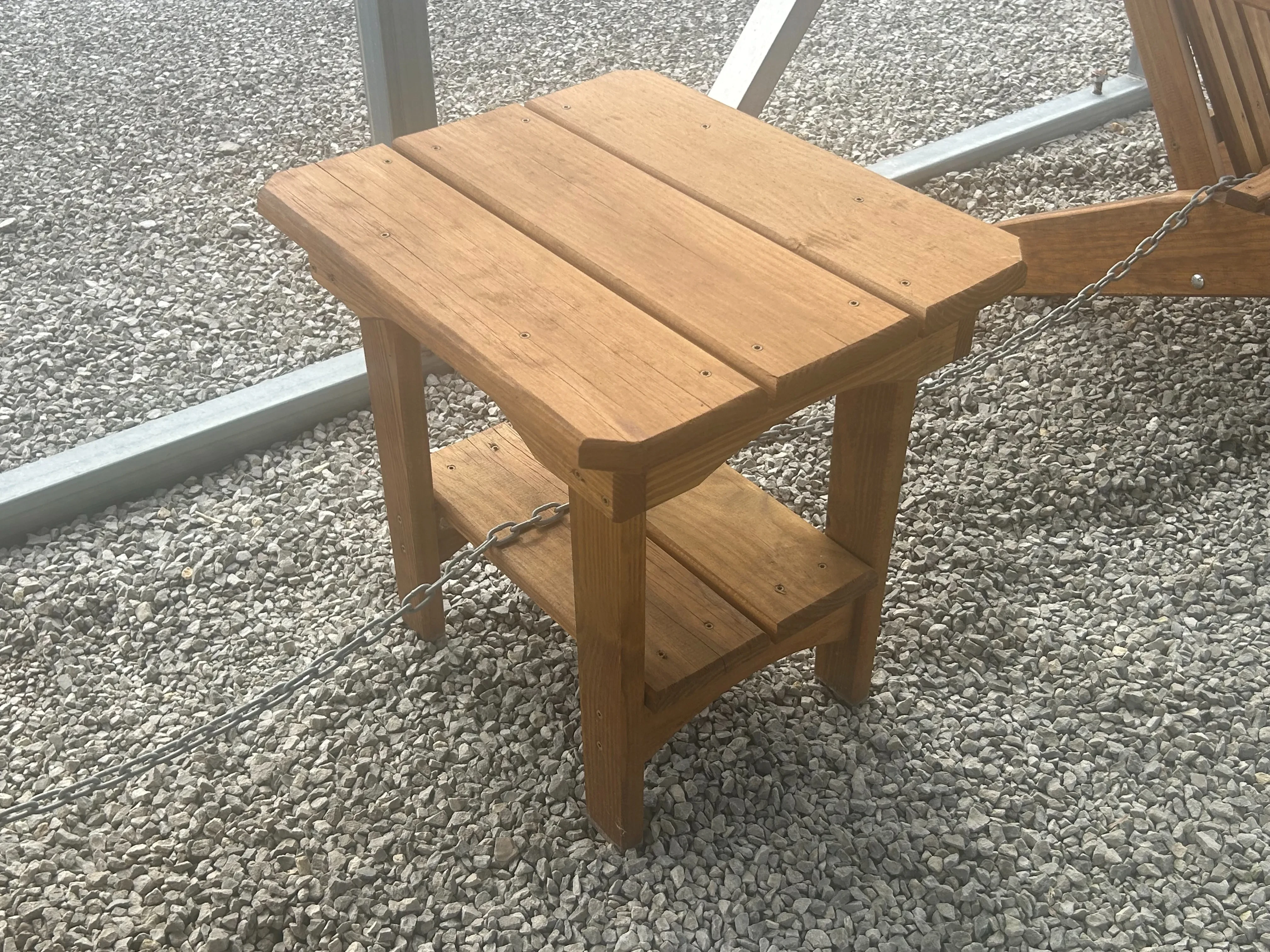 Wooden Adirondack end table in Canyon Brown