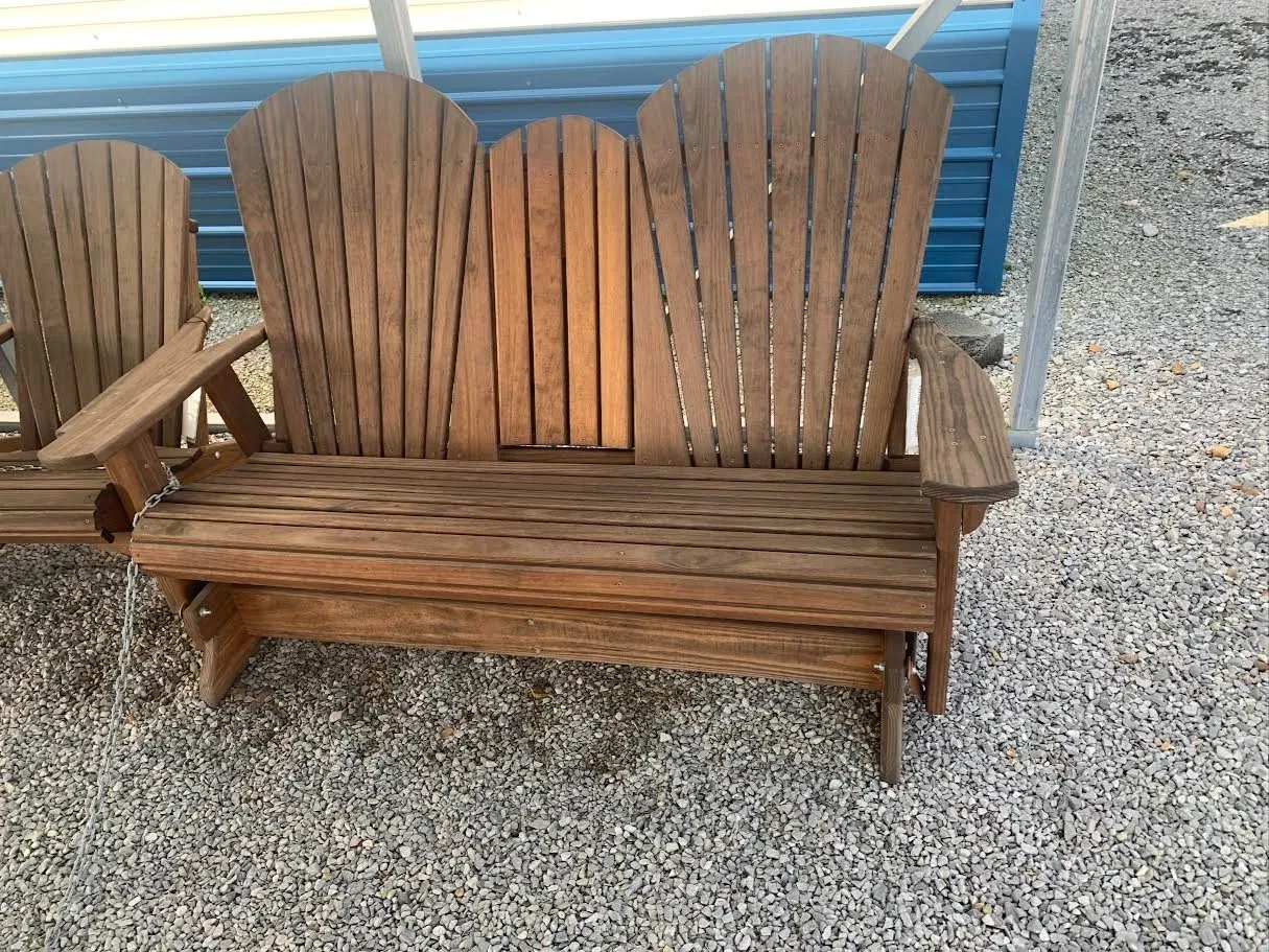 Flip down console wood glider
