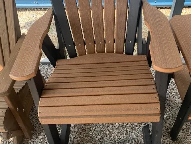Balcony chair with foot rest. Brown and black