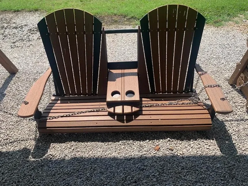 Flip down console swing . Brown and black