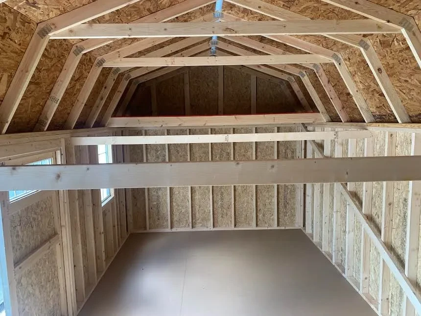 12 x 24 Side Lofted with two 4' lofts and shutters