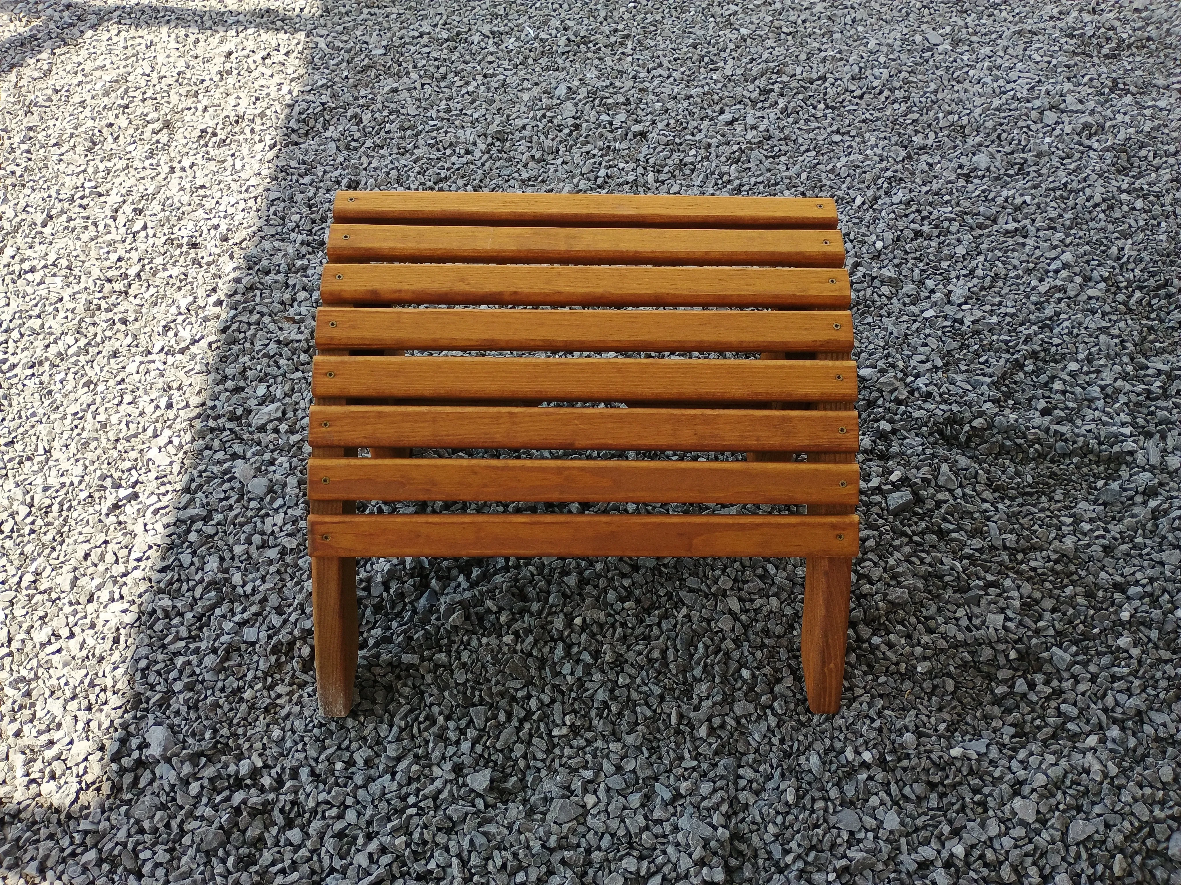 wood stained and sealed footstool
