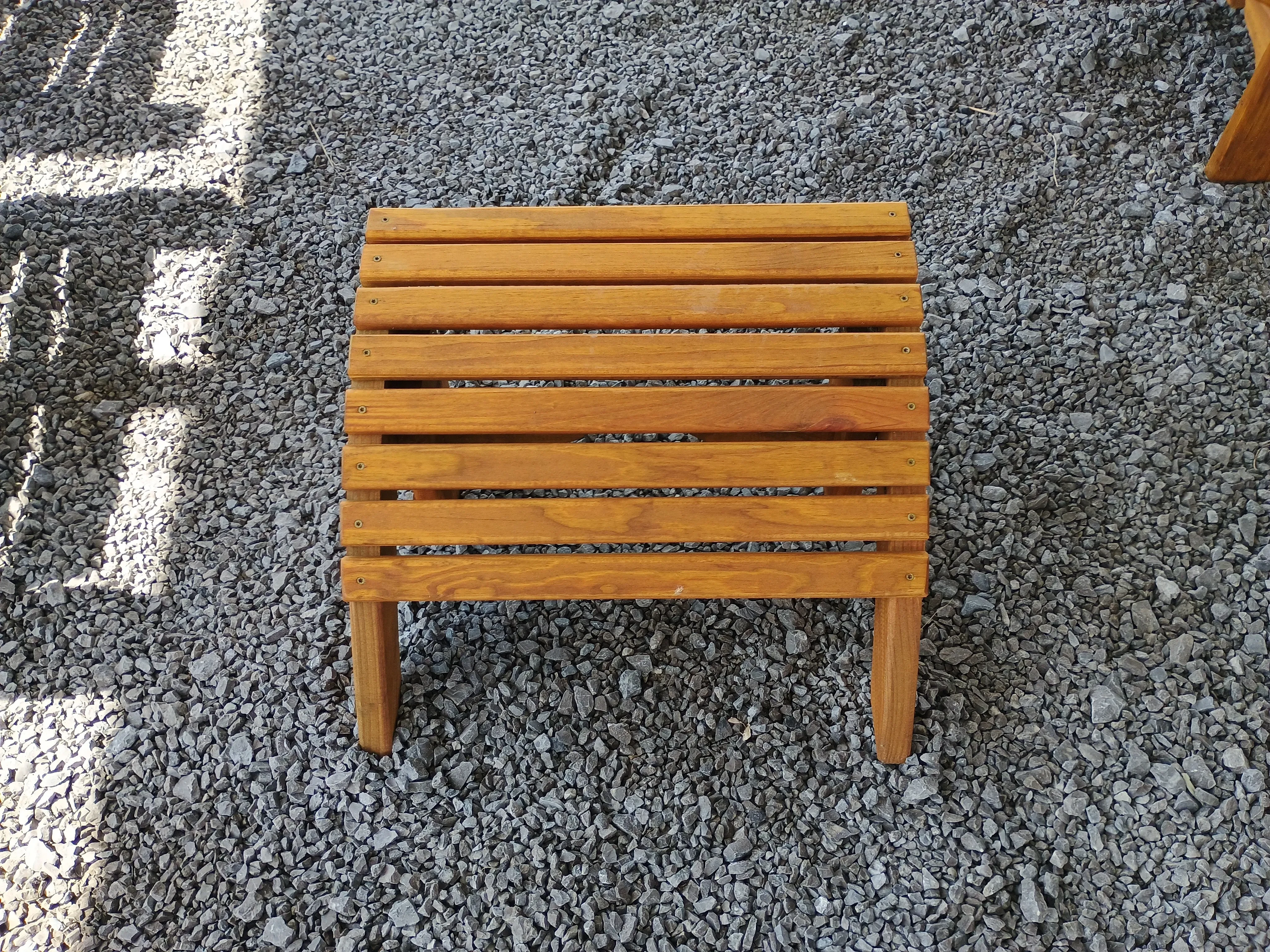 wood stained and sealed footstool