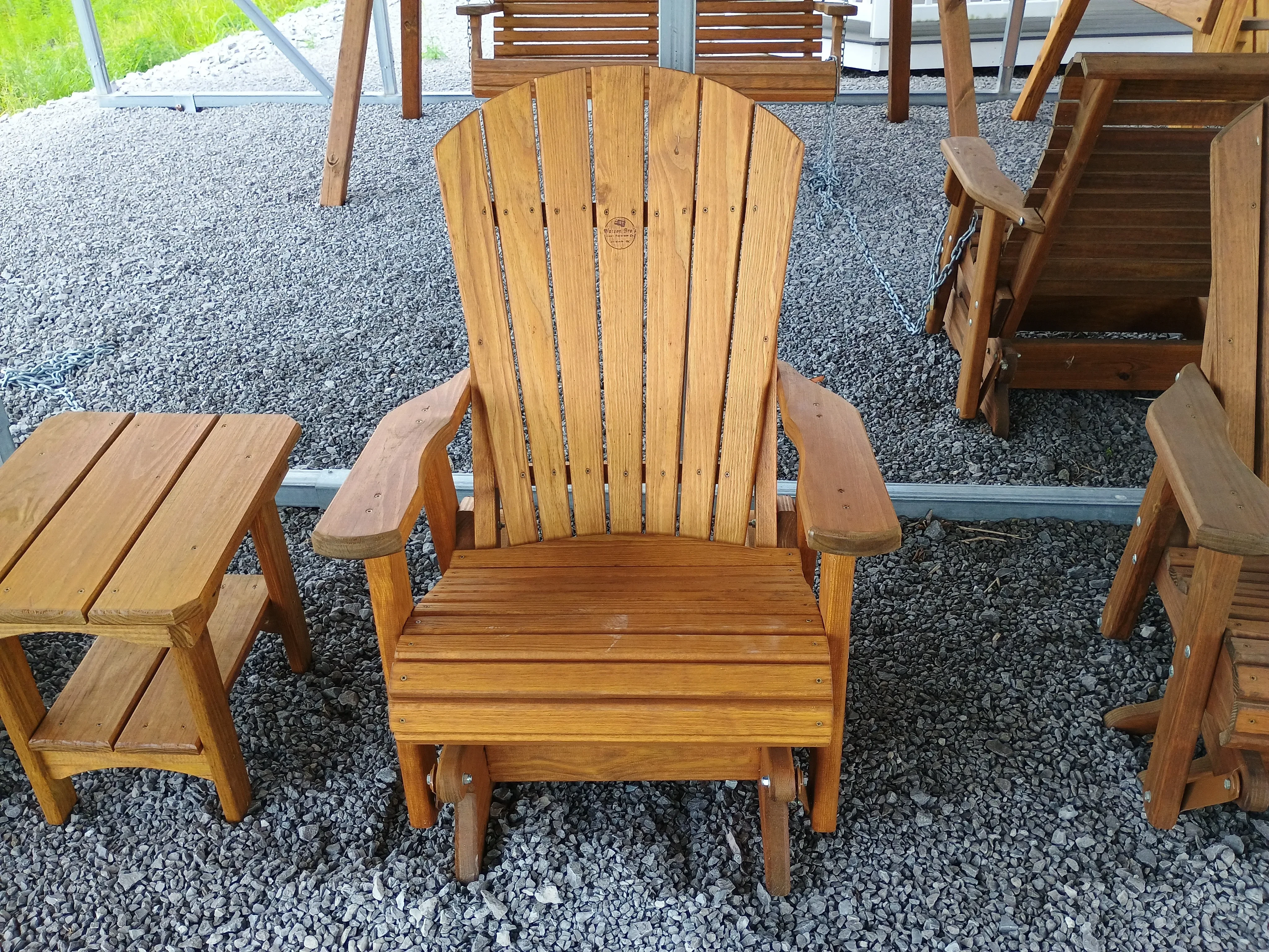 wood stained and sealed single glider