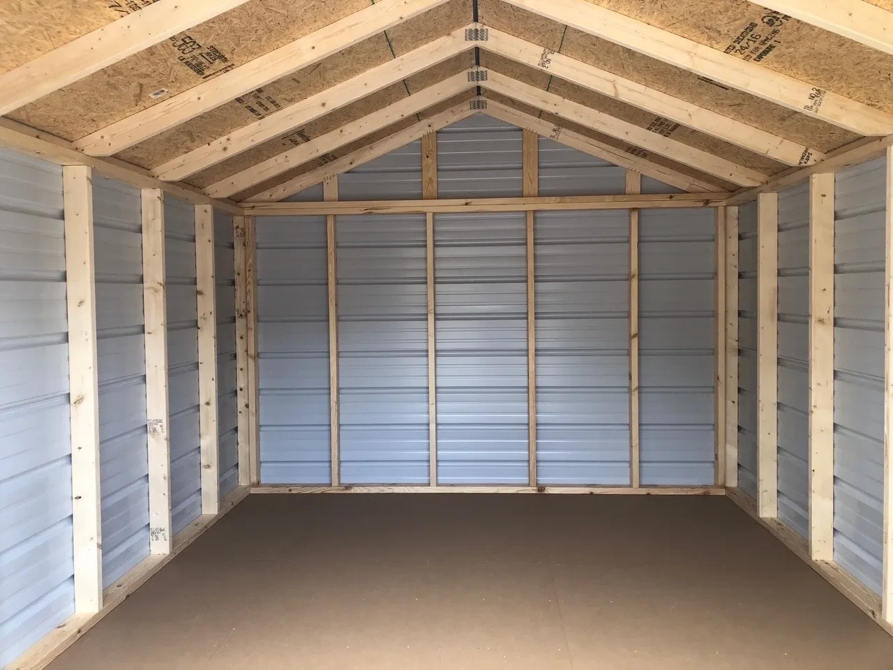 interior of 10x12 metal utility