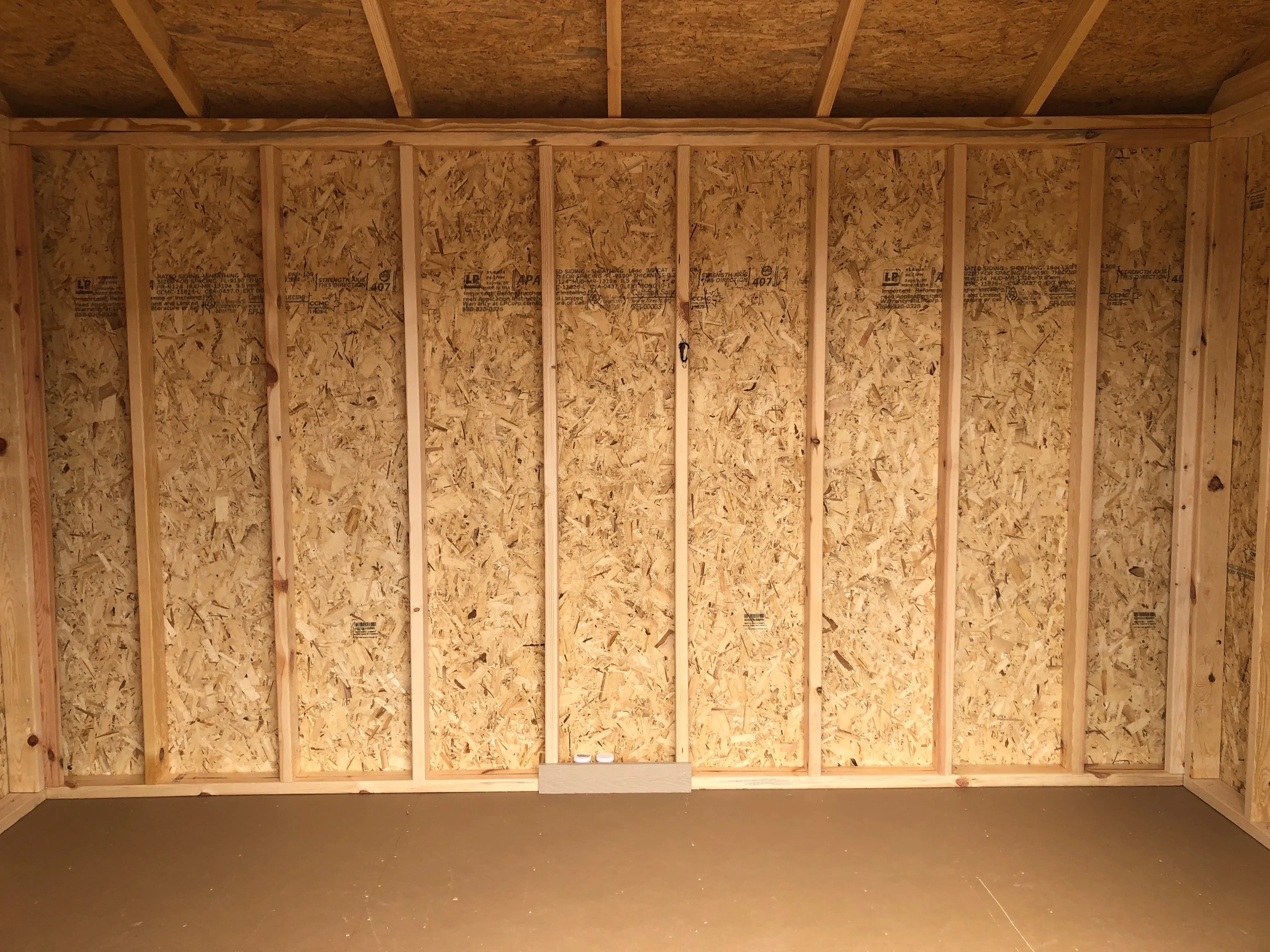 interior of 8x12 garden shed
