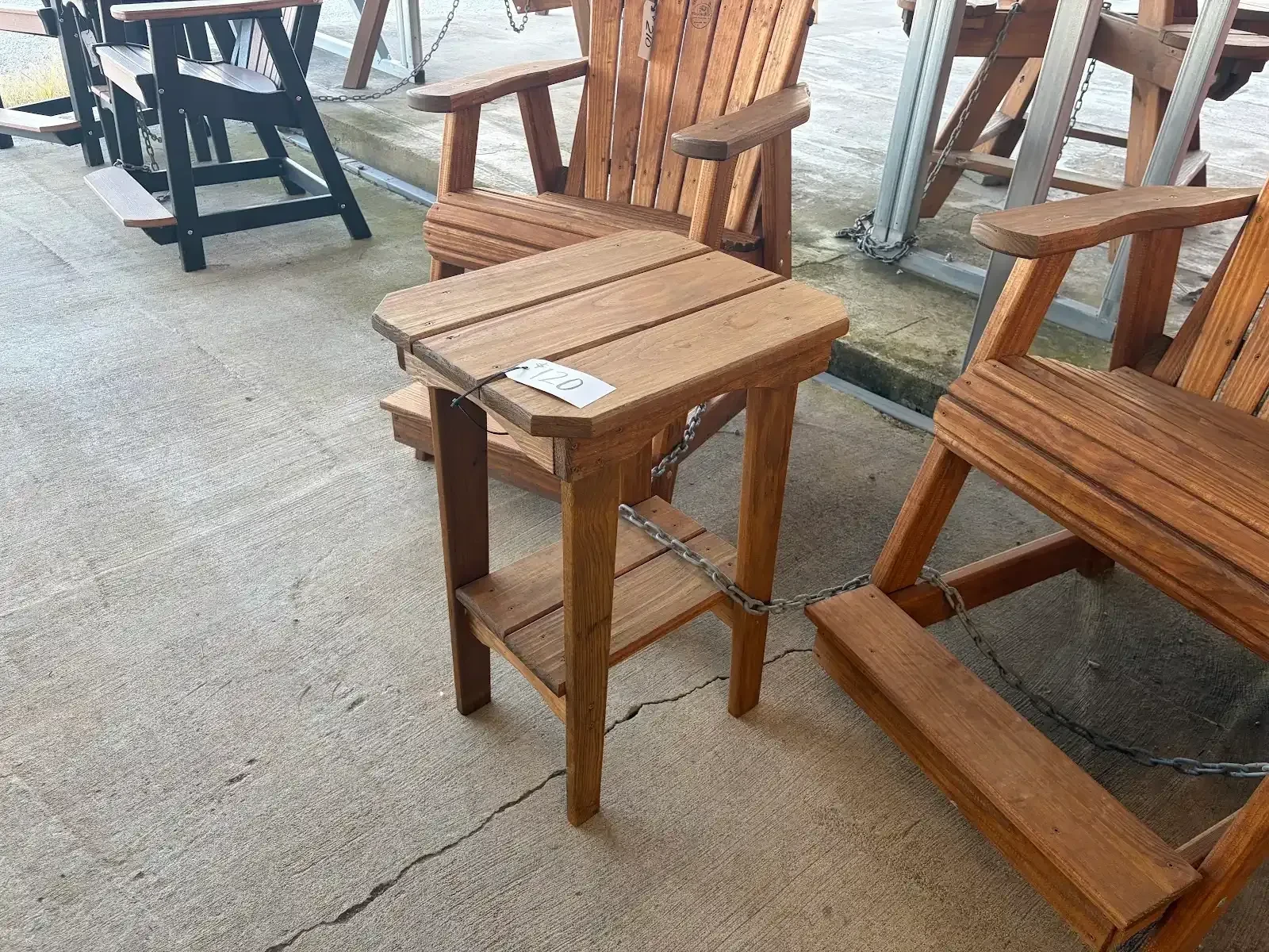balcony end table wood