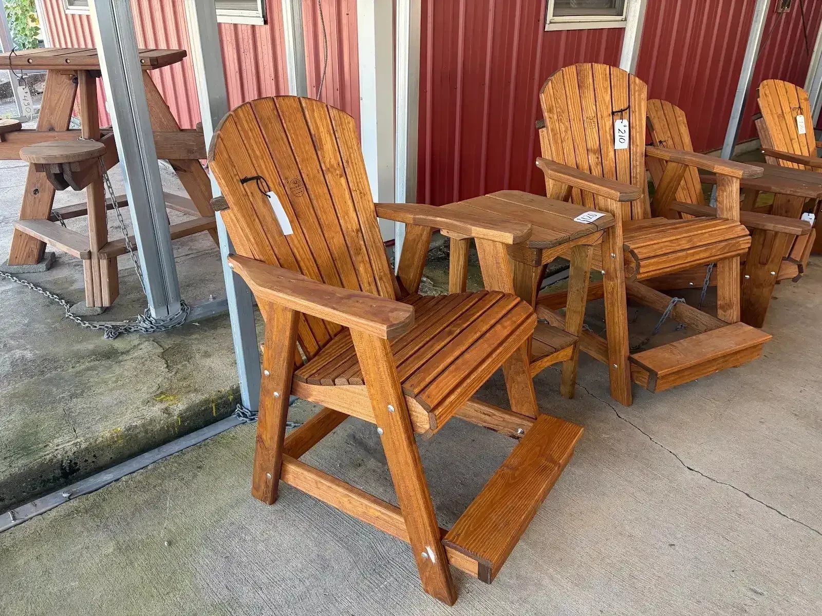 adirondack wood balcony chair with foot rest