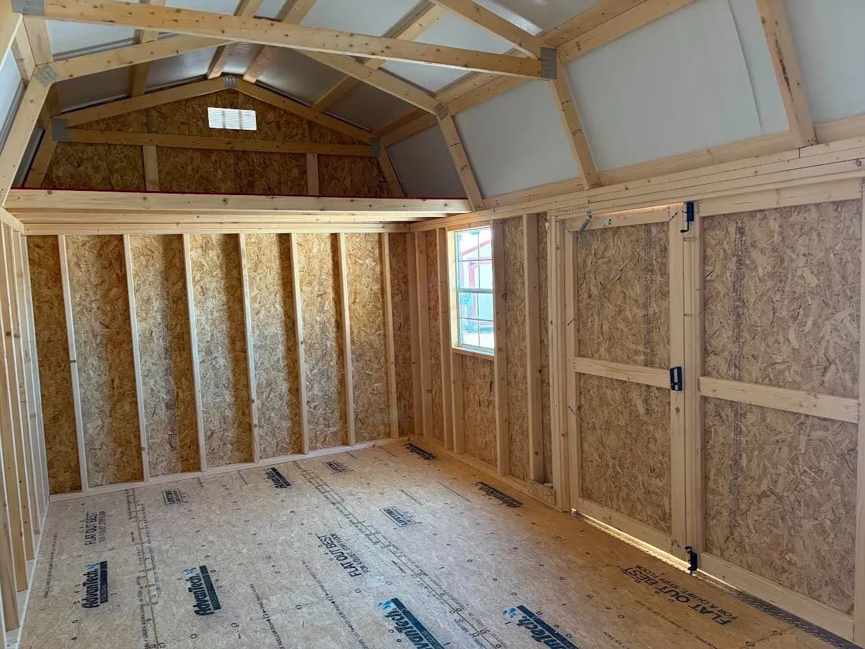 interior of thw wood building window, loft & double doors