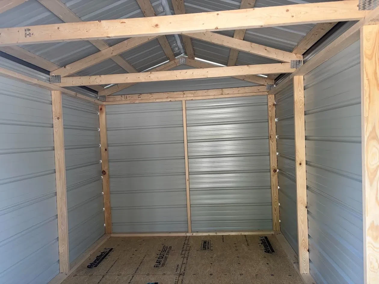 Interior view of open inside with 66" double doors