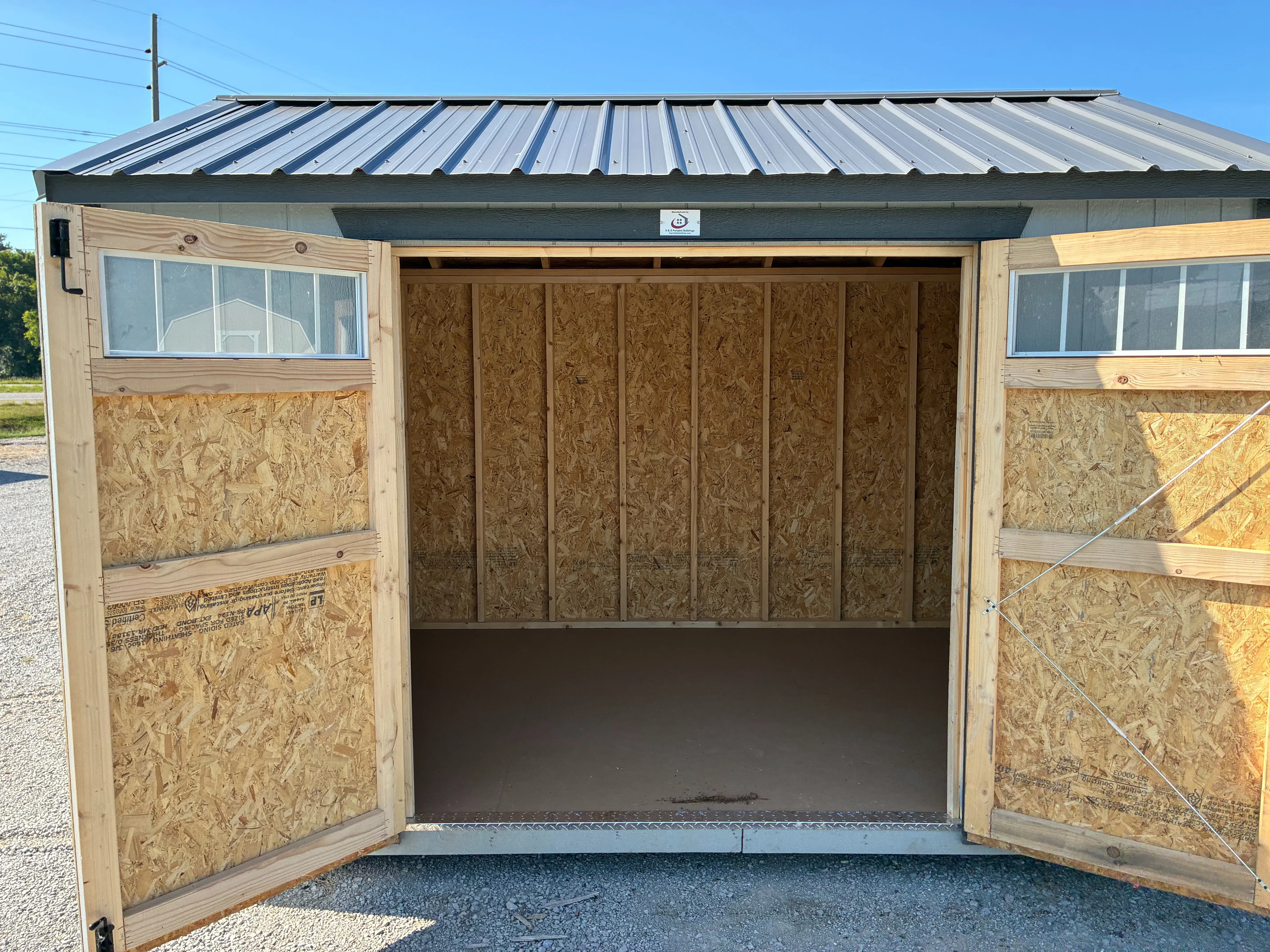 interior view of 8x12 garden shed