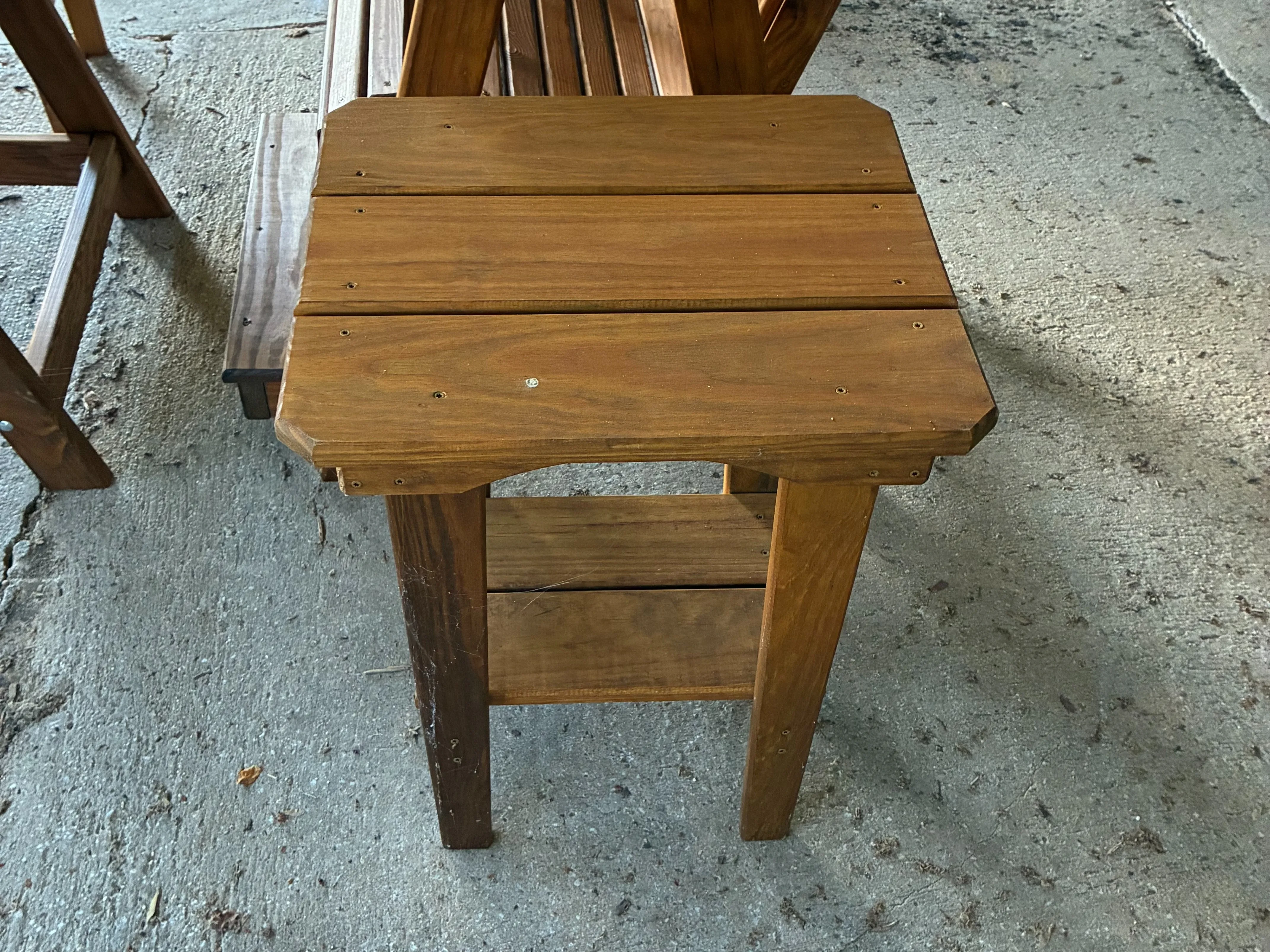 Wood Balcony End Table