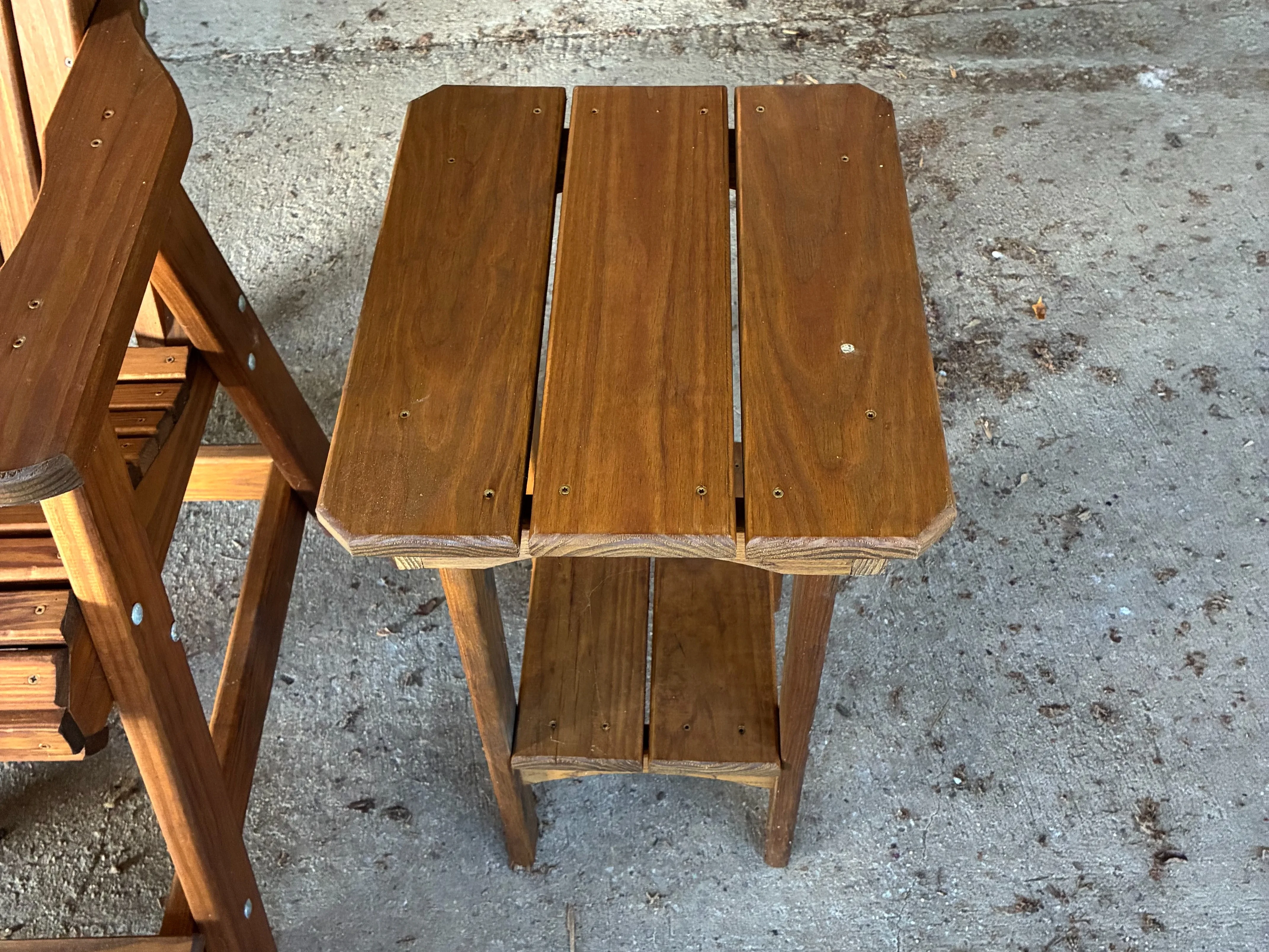 Wood Balcony End Table