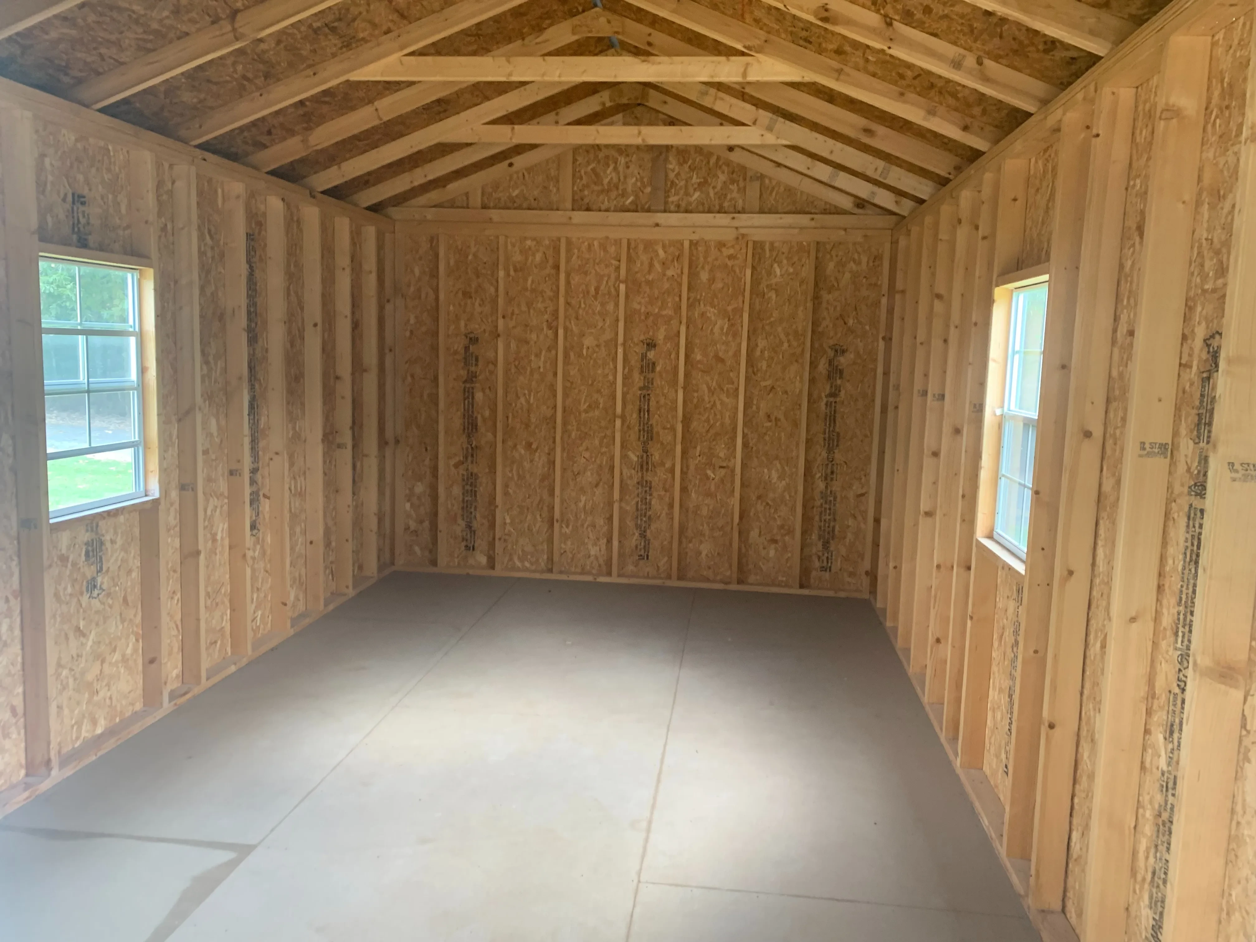 interior 2x4 with 3 windows and steel lite door
