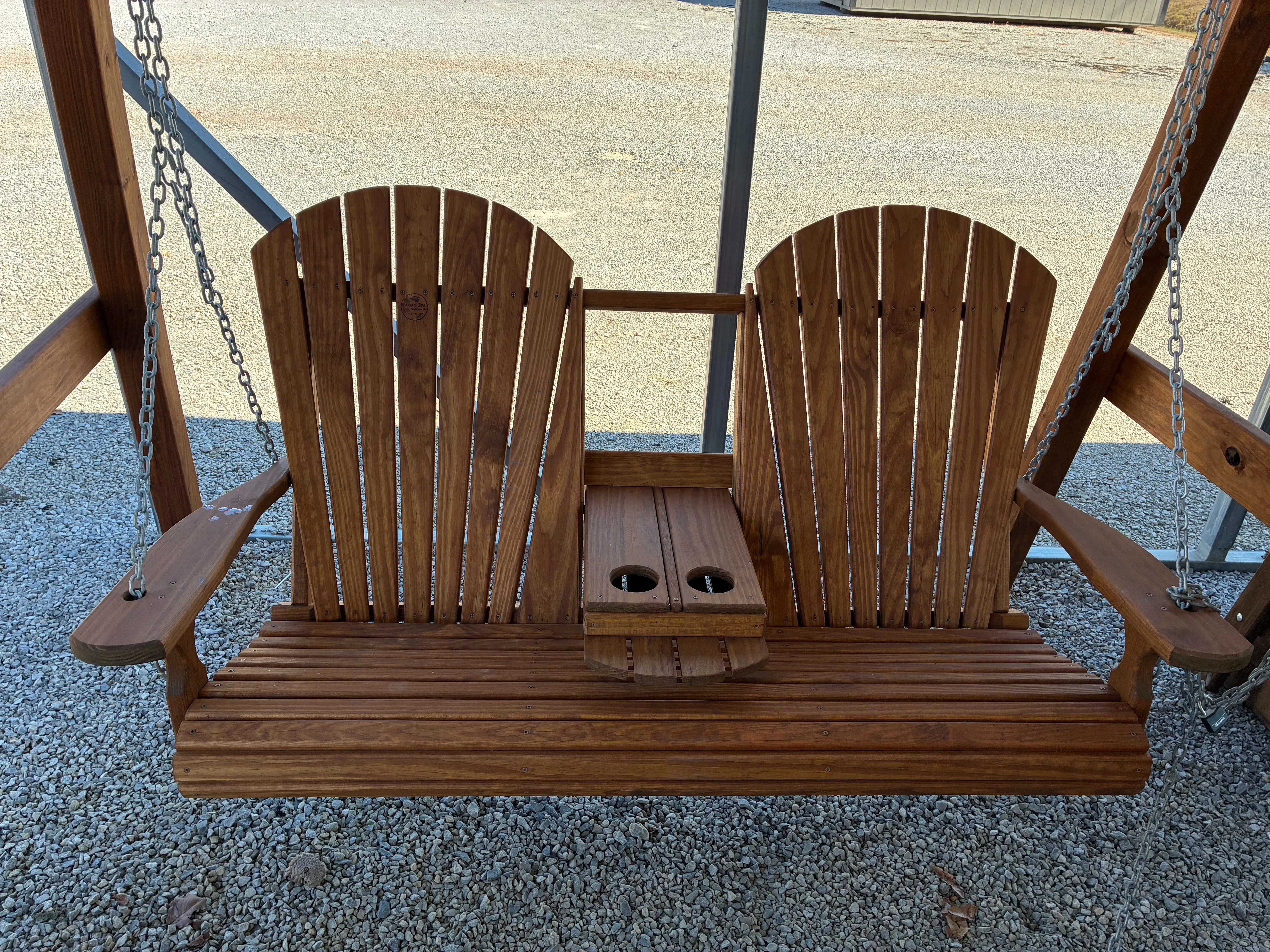 Wood Flip-down Console Swing stained and sealed professionally