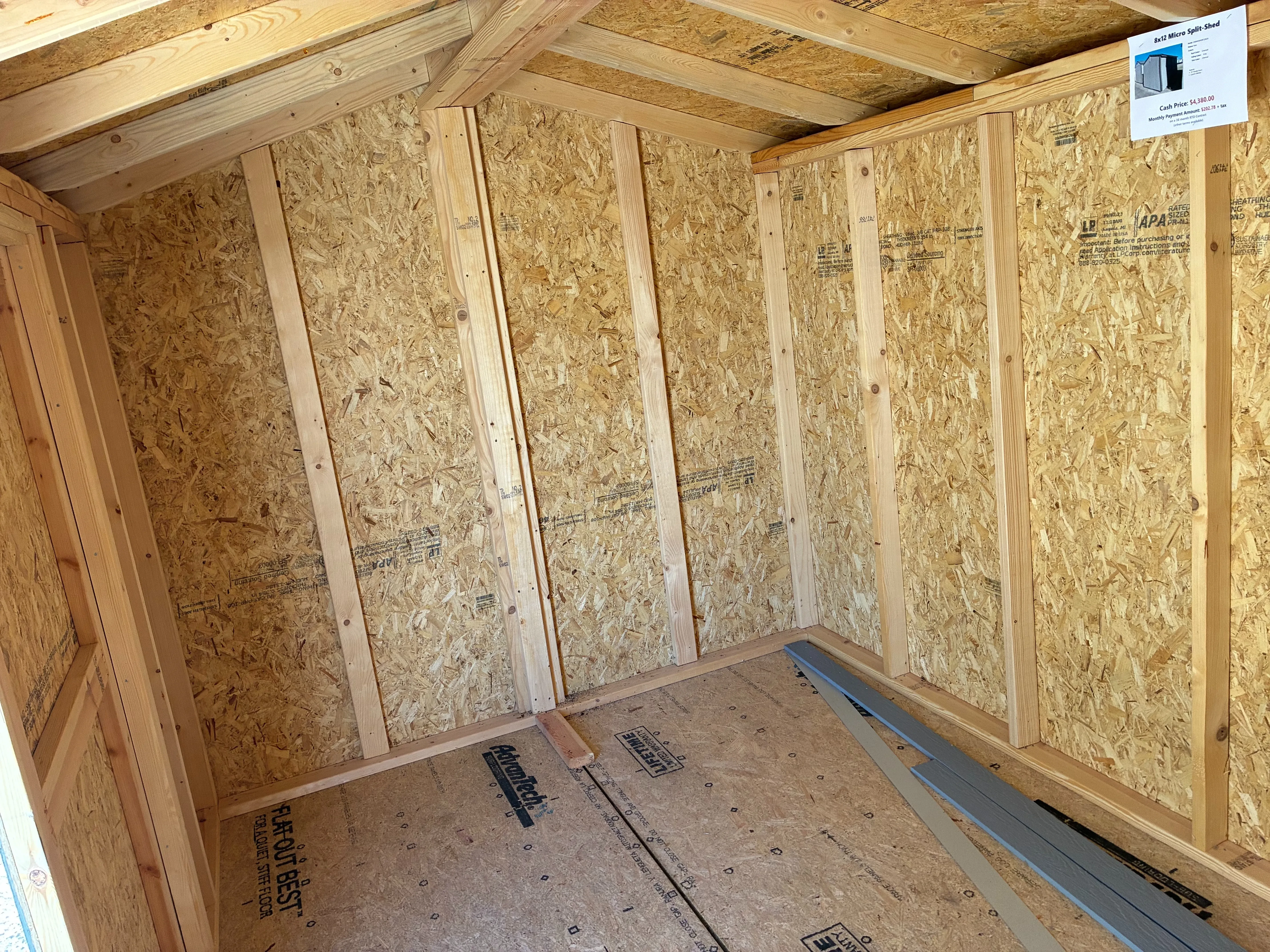 Interior of 8x12 Micro Shed