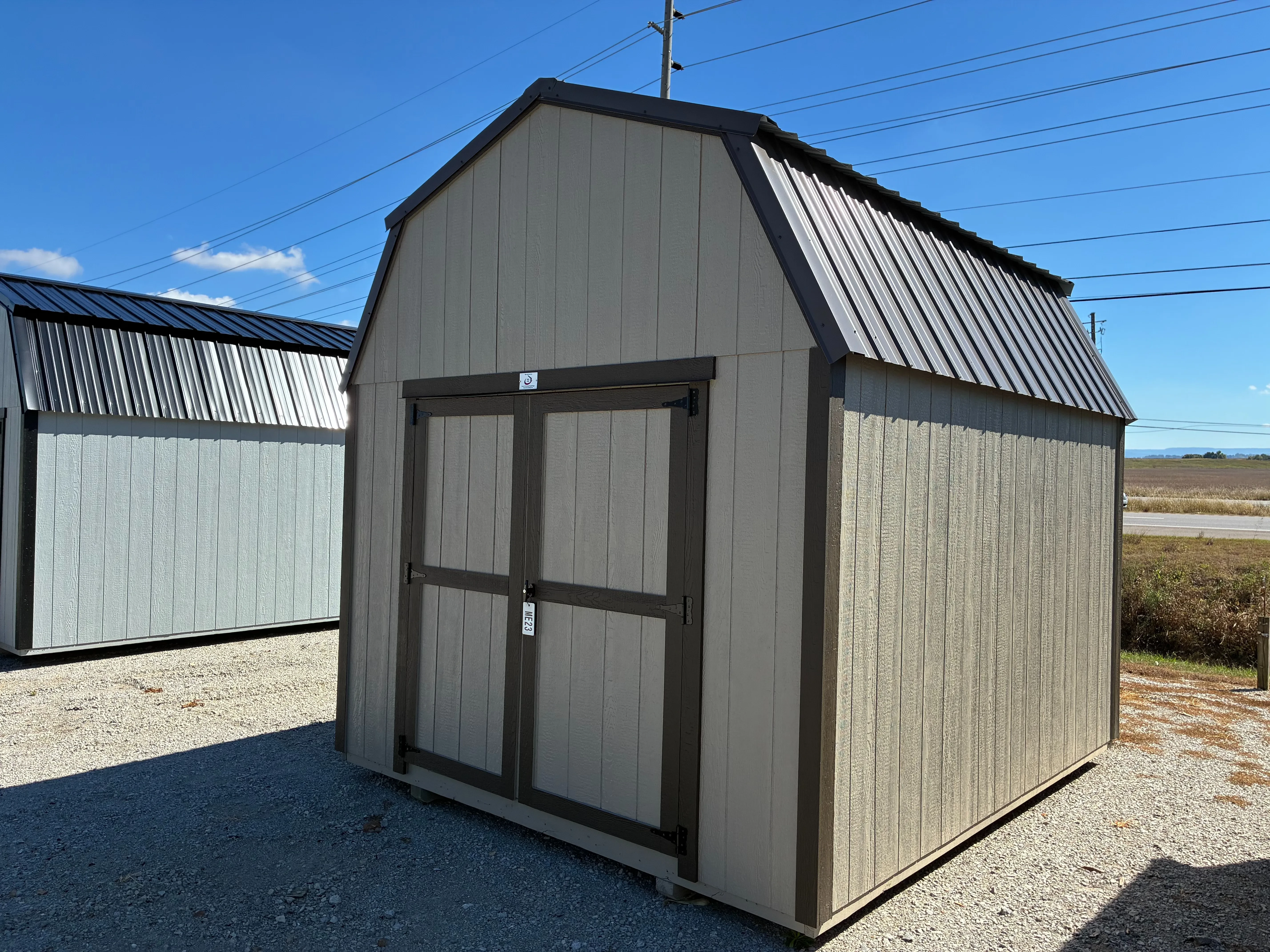 Exterior of 10x12 Classic Wood Lofted Barn Showing Double Doors