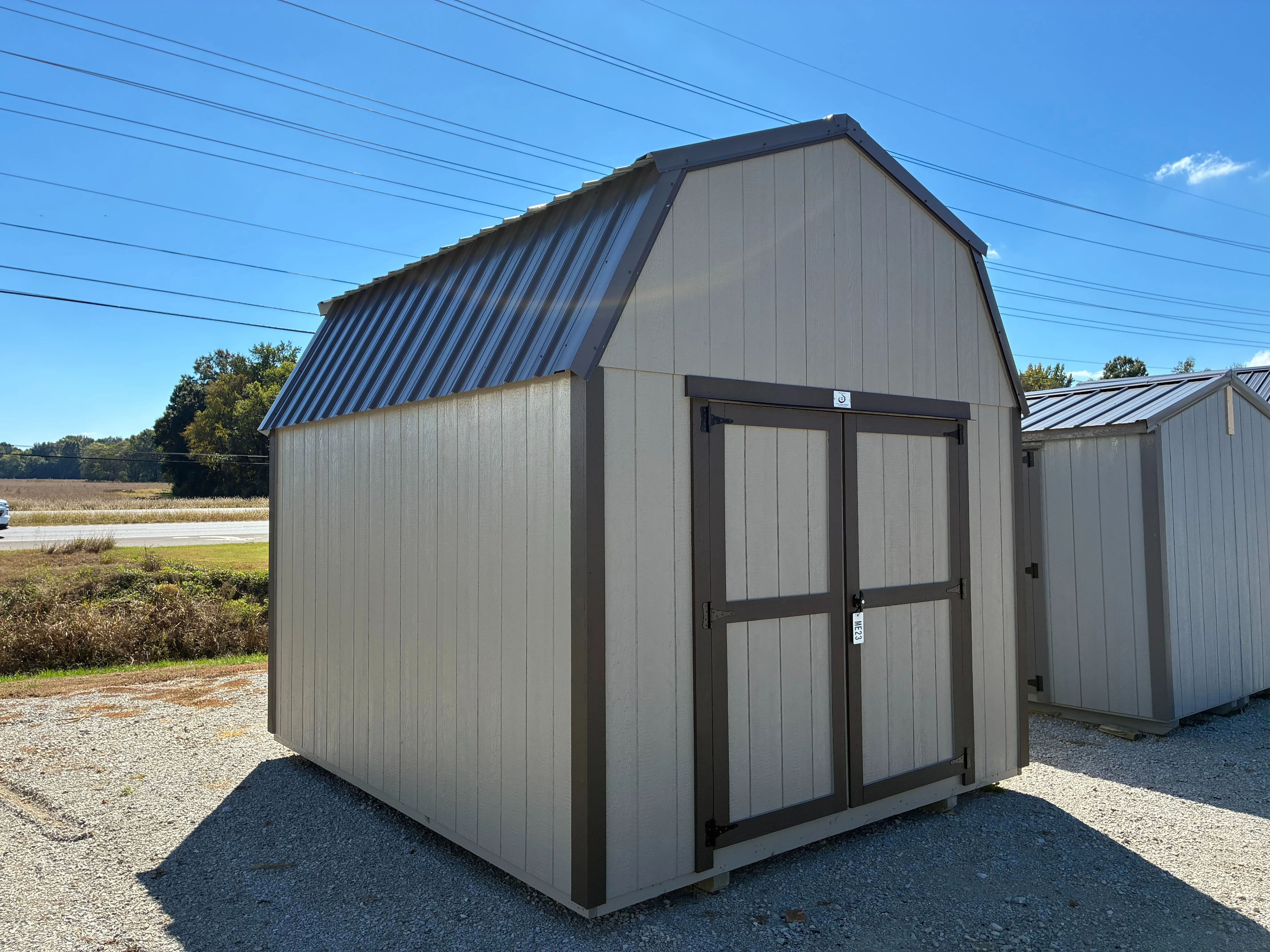 Exterior of 10x12 Classic Wood Lofted Barn Showing Double Doors