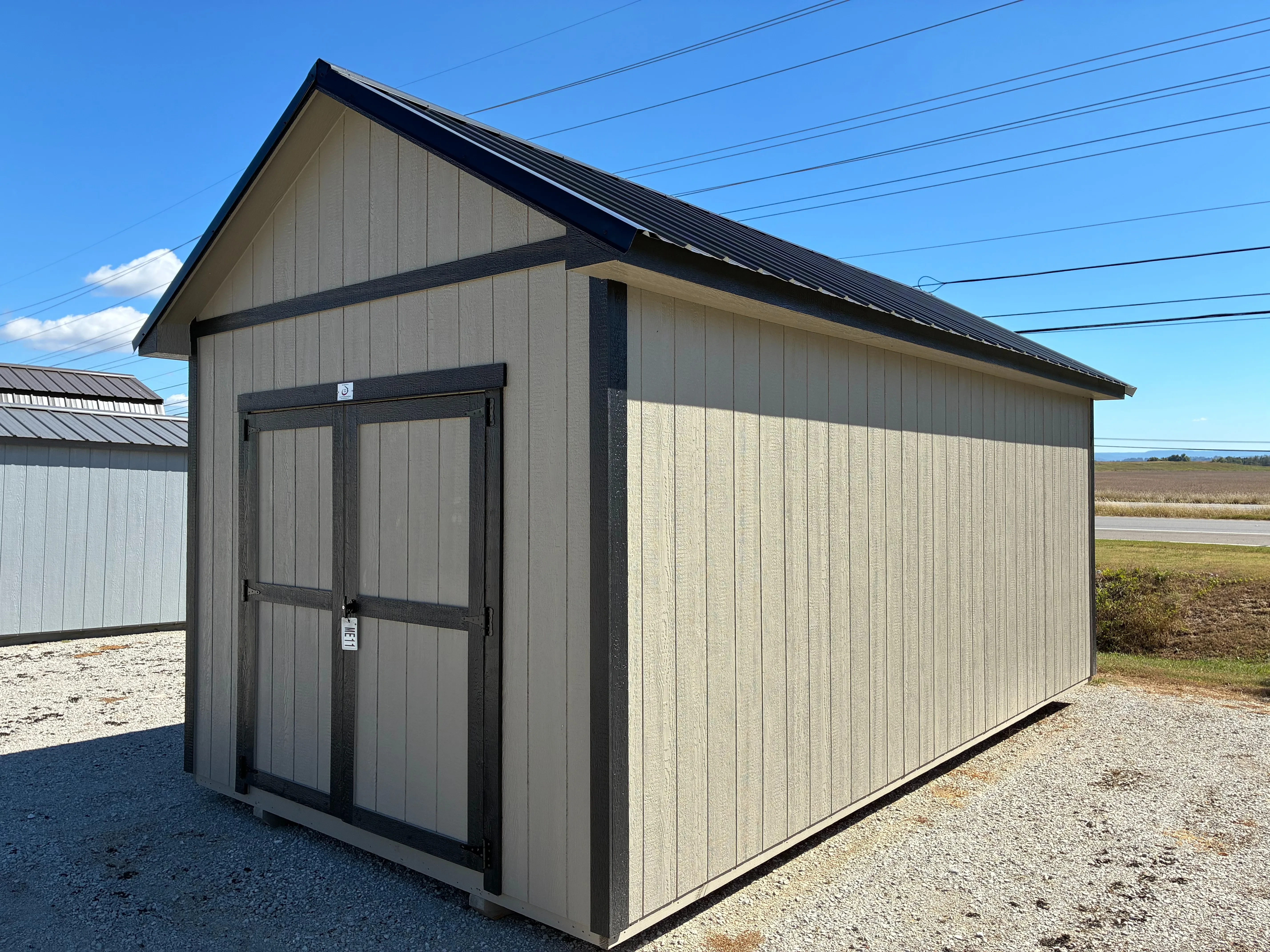 10x20 Ultra Wood Utility Shed showing double doors