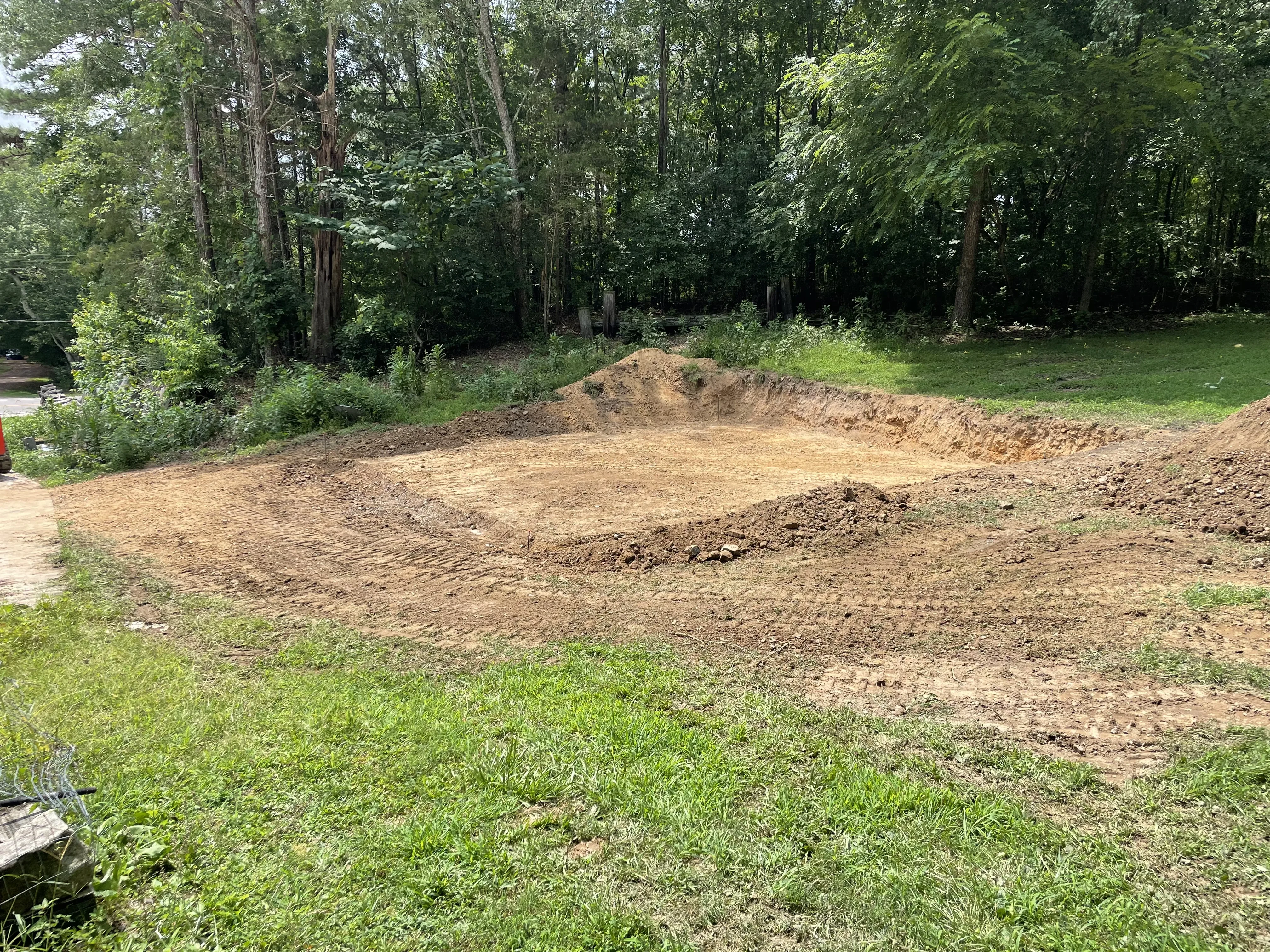 Site for garage where the dirt work has been done.