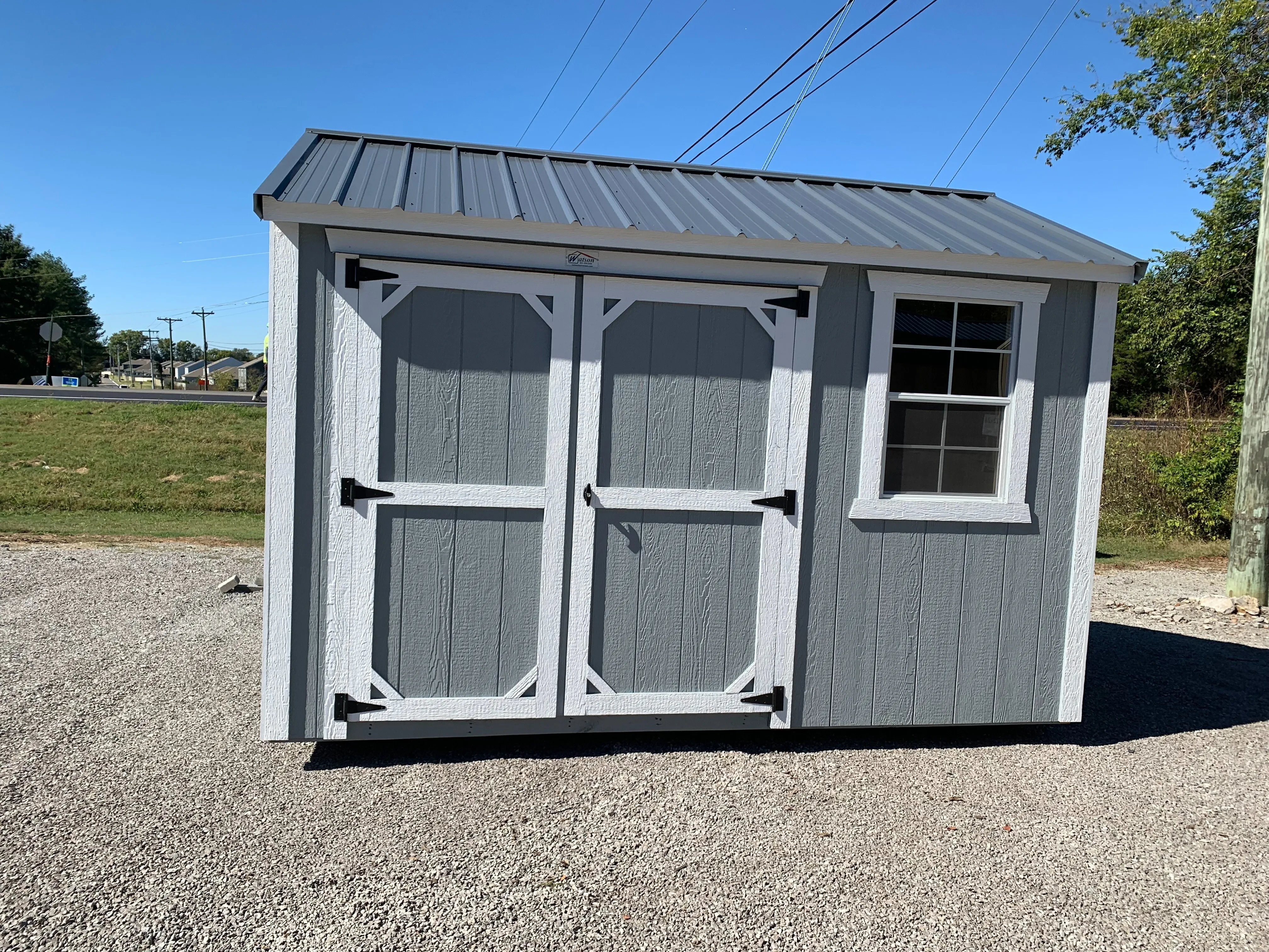 8x12 classic light gray white trim