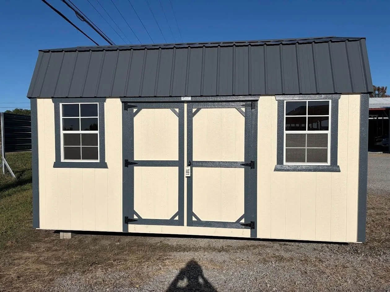 front view showing the (2) windows, 72: double doors