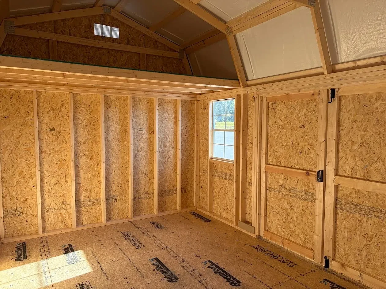 inside view of the window, loft & white radiant barrier on the roof only