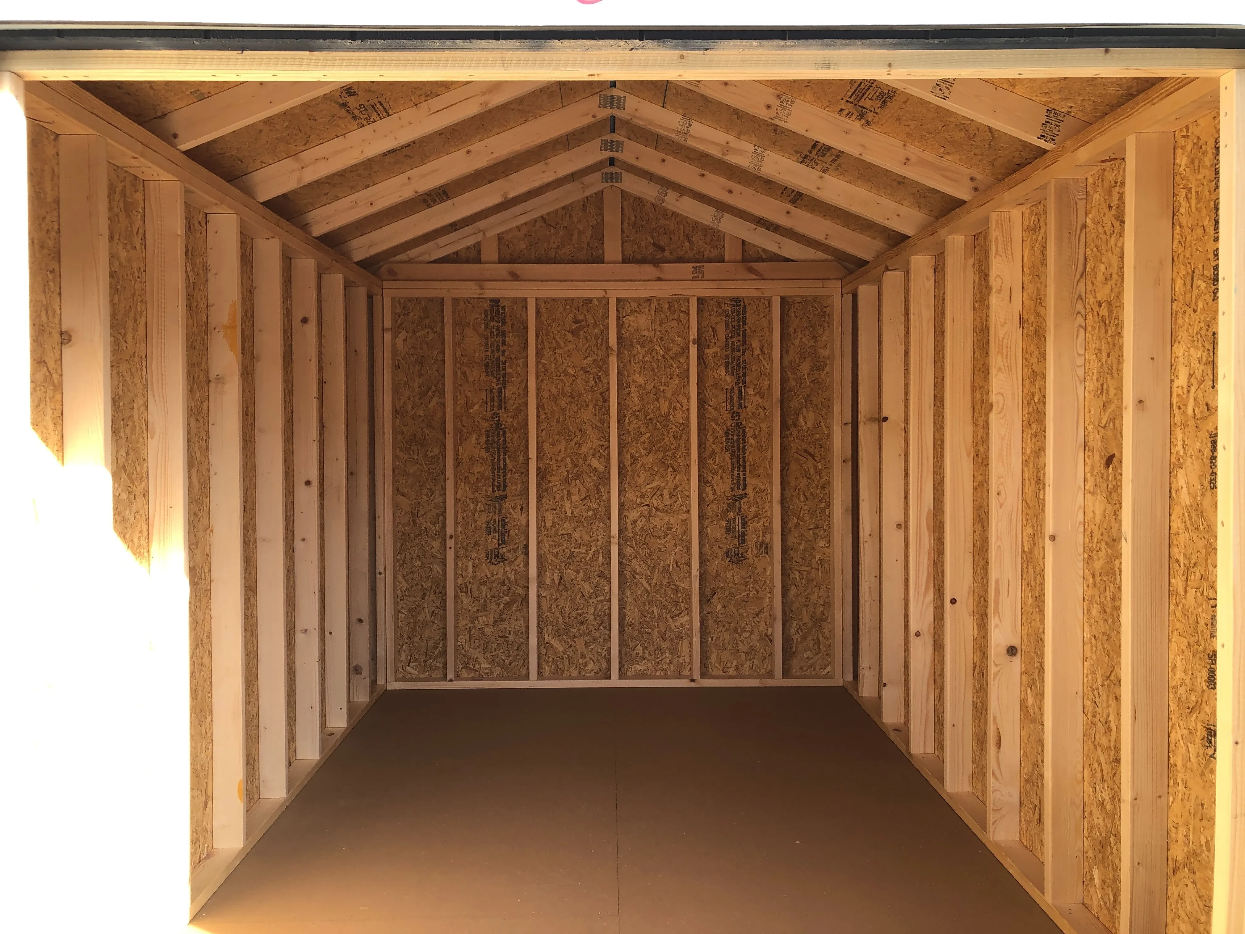 interior of 8x12 utility showing the floor