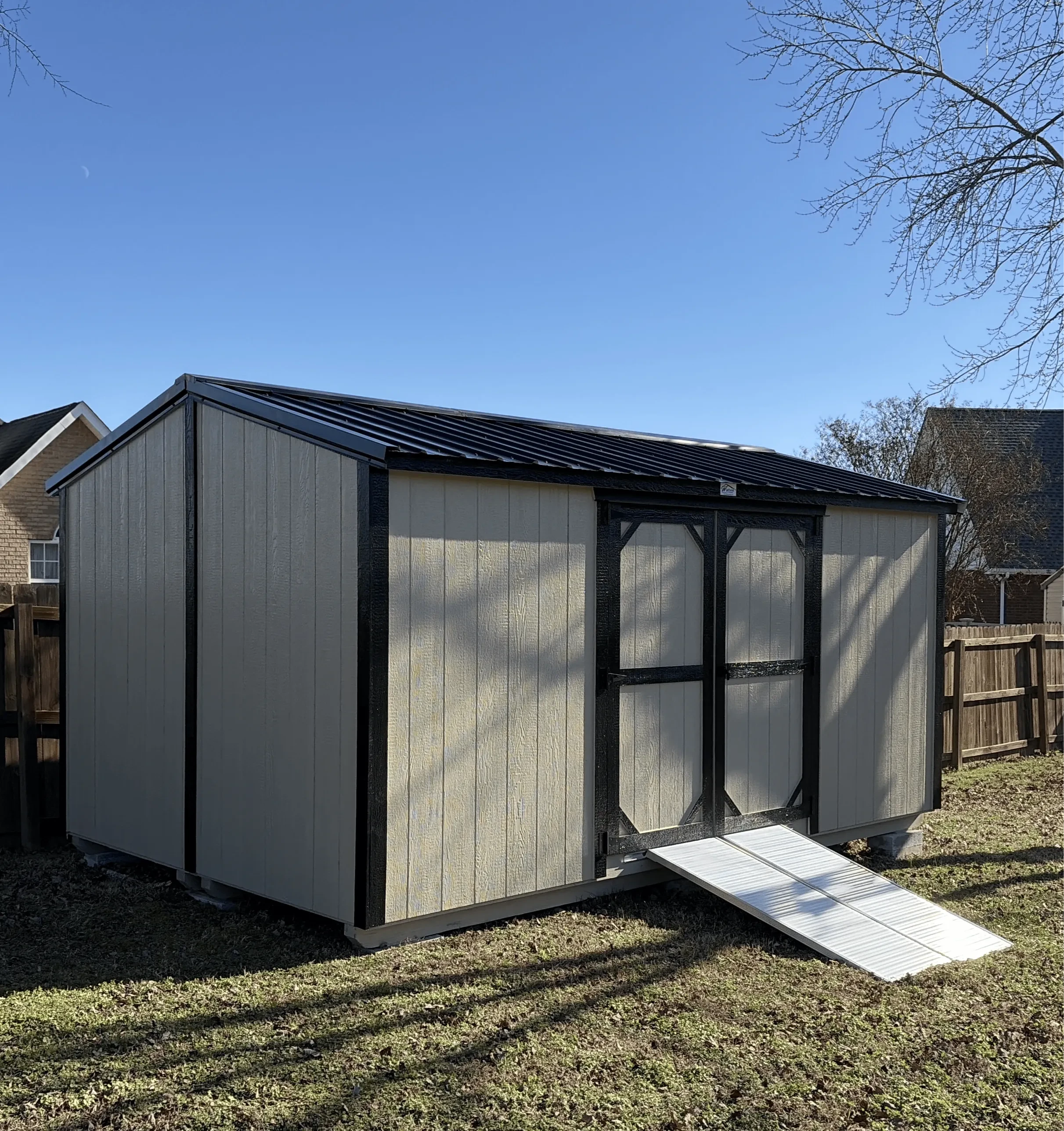 Larger split-shed delivered to customer's site.