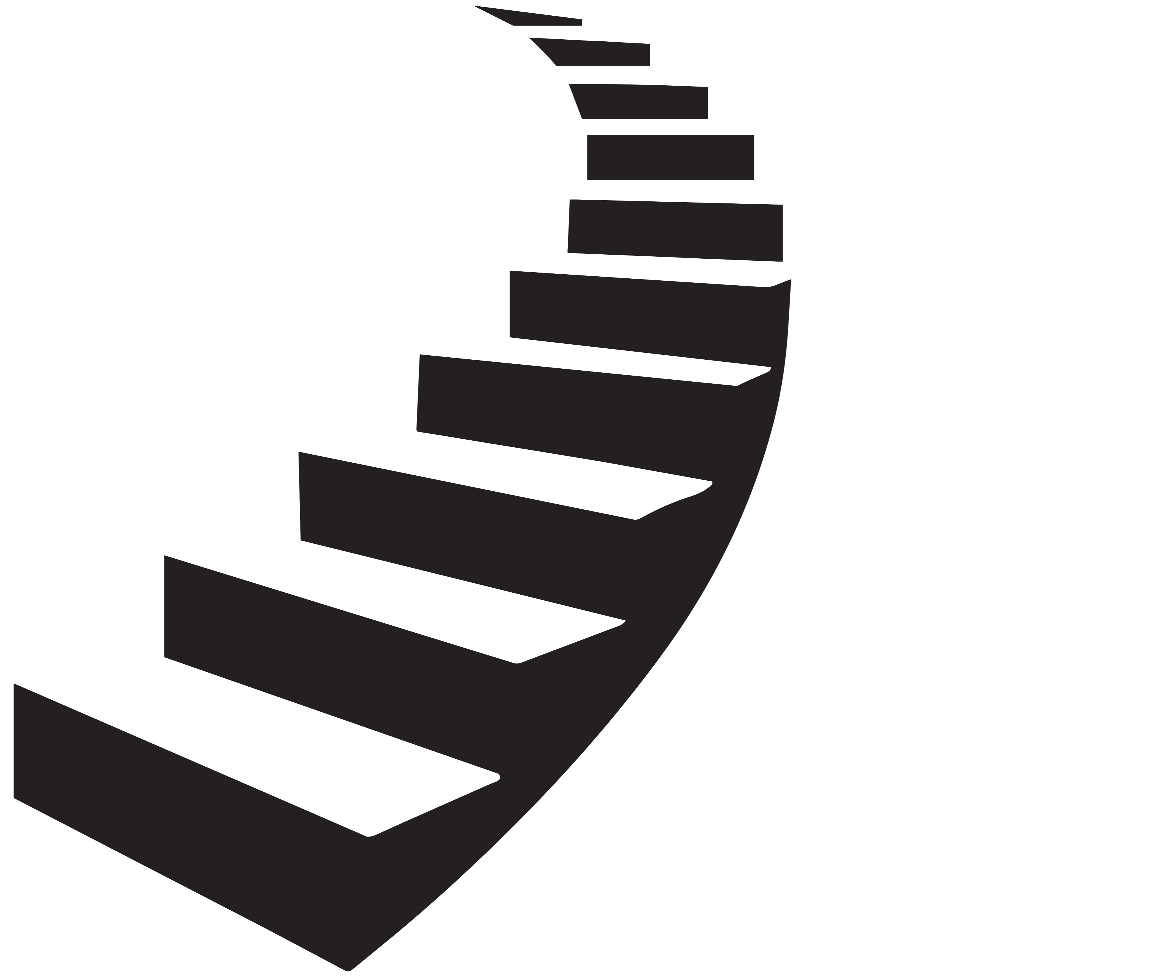 Stairs going up in a curve