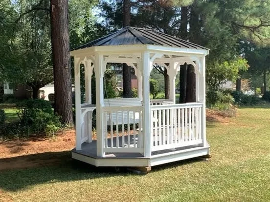 a white value vinyl gazebo