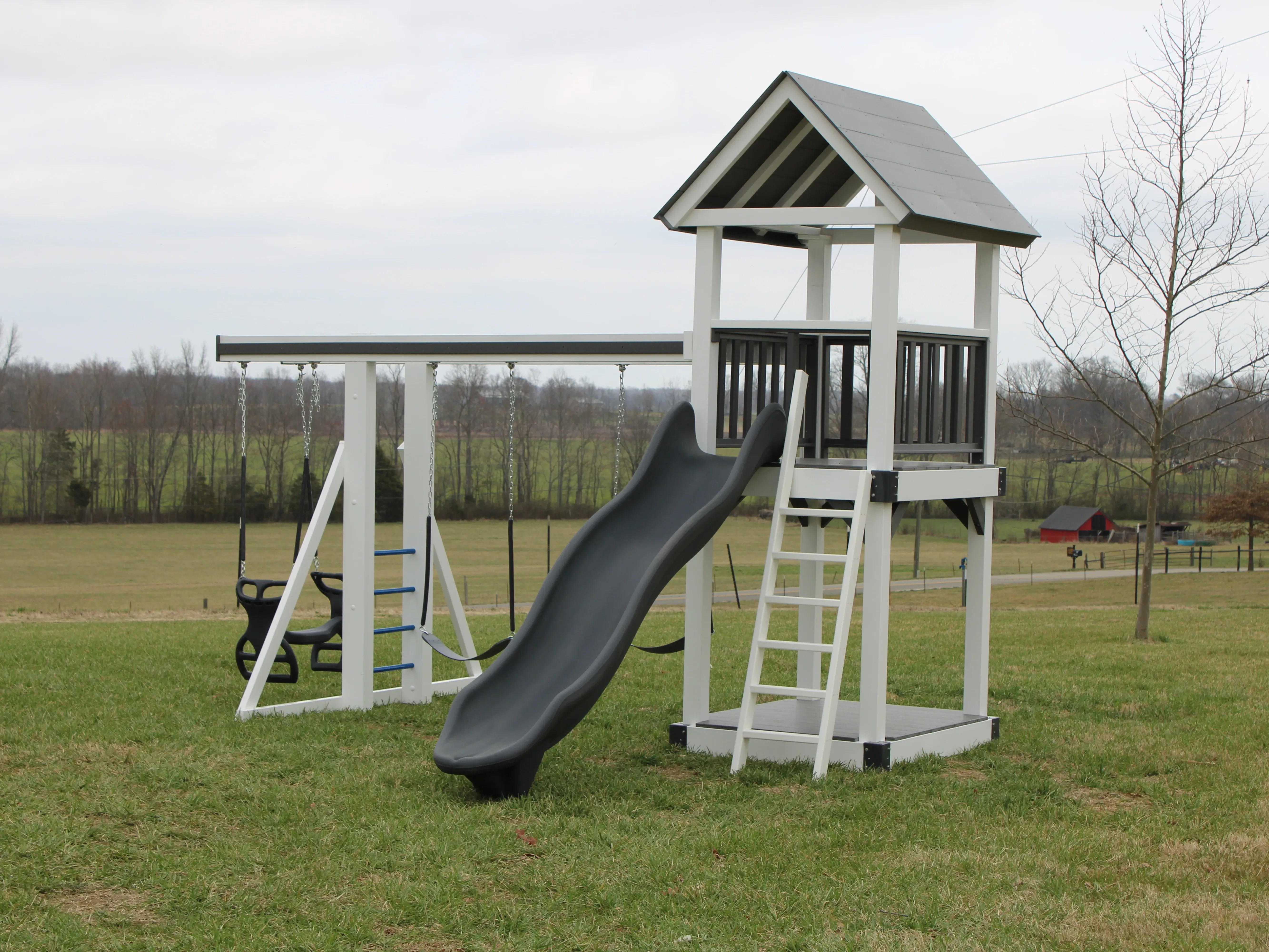a white vinyl playset