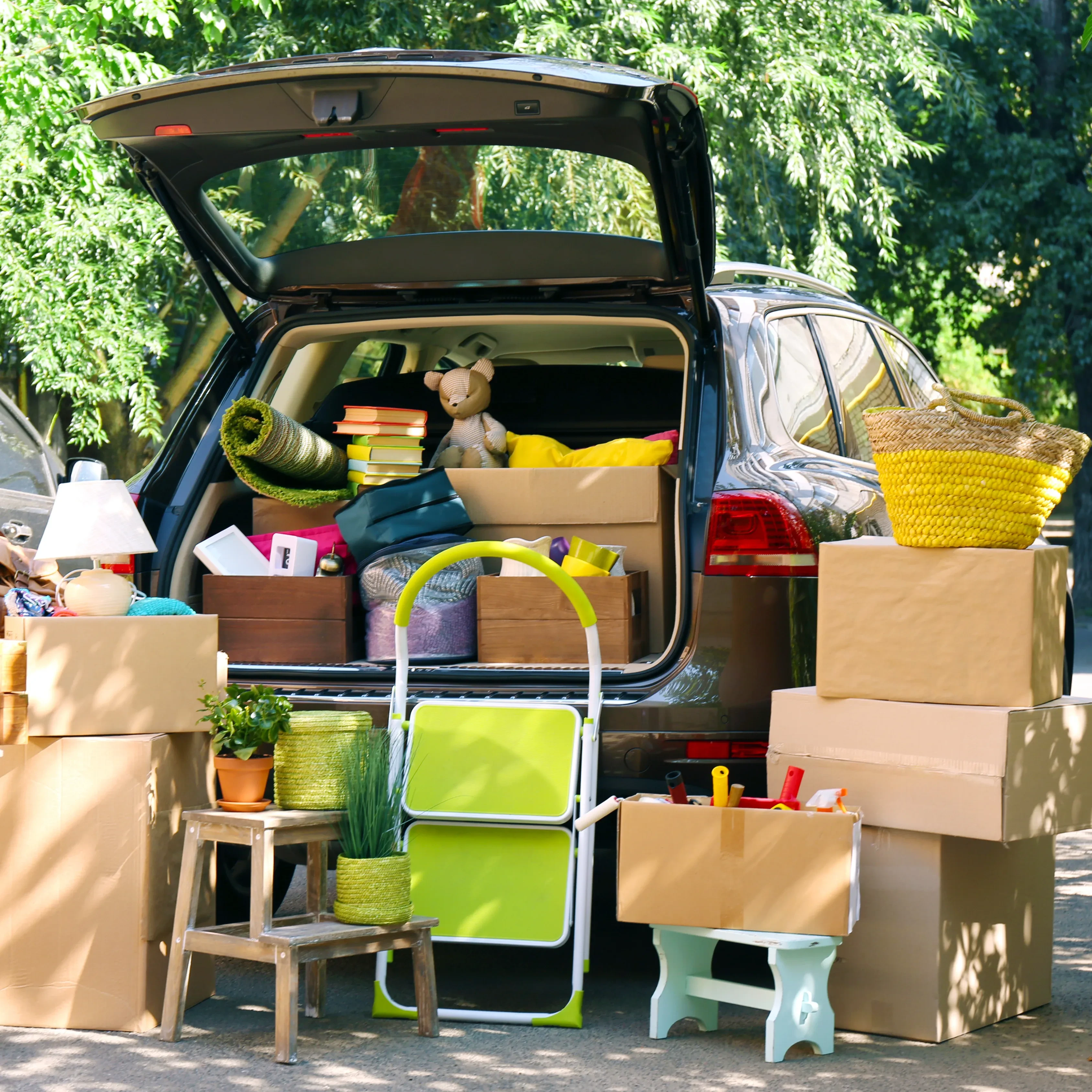 car loaded up with stuff that needs to go to storage unit