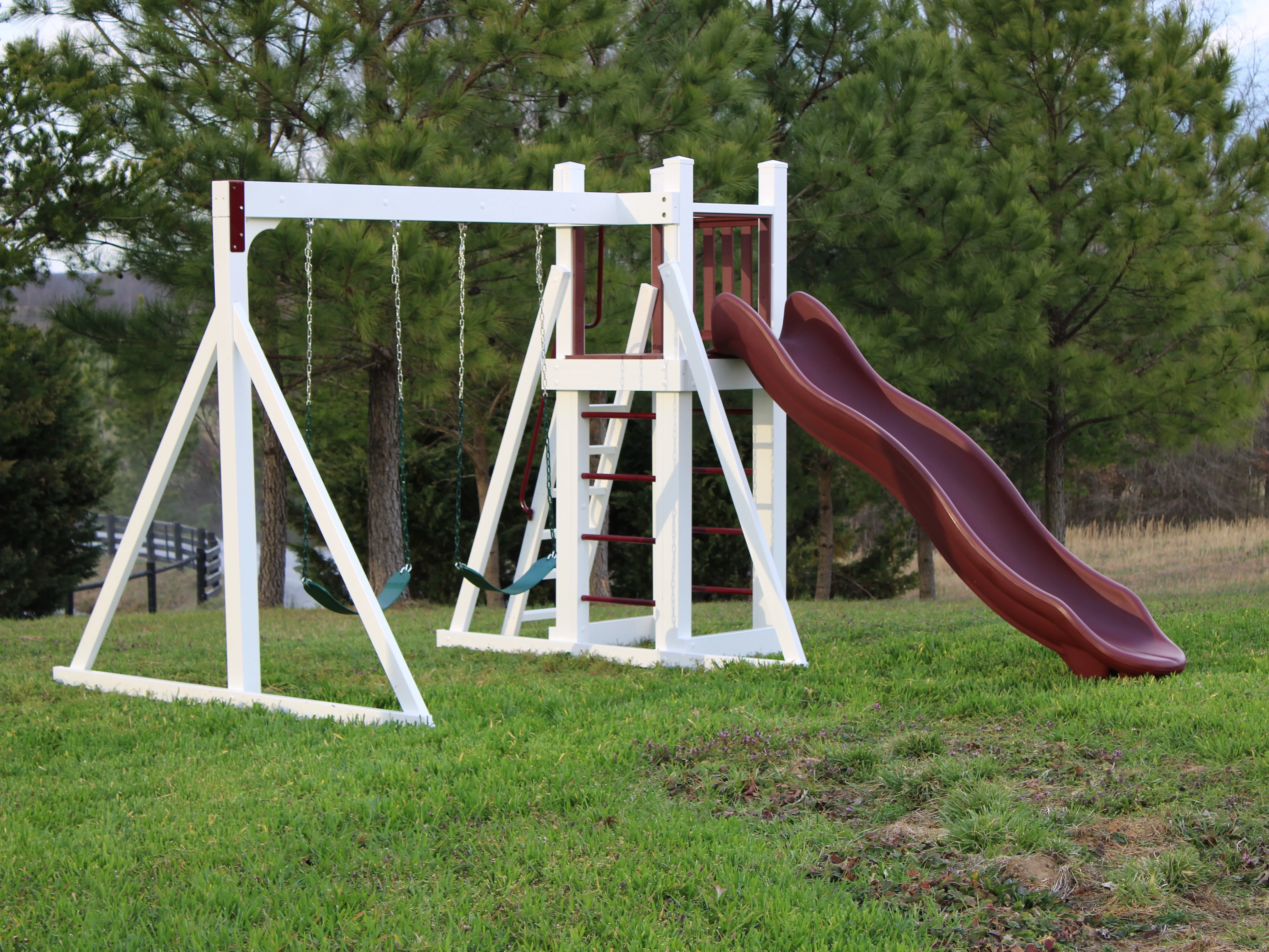 a red and white playset
