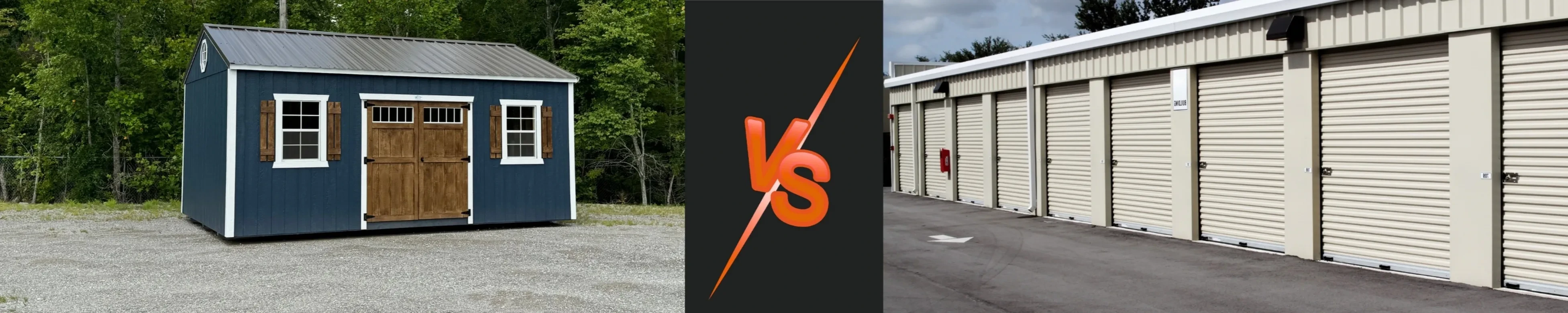 Picture showing row storage vs a rental shed