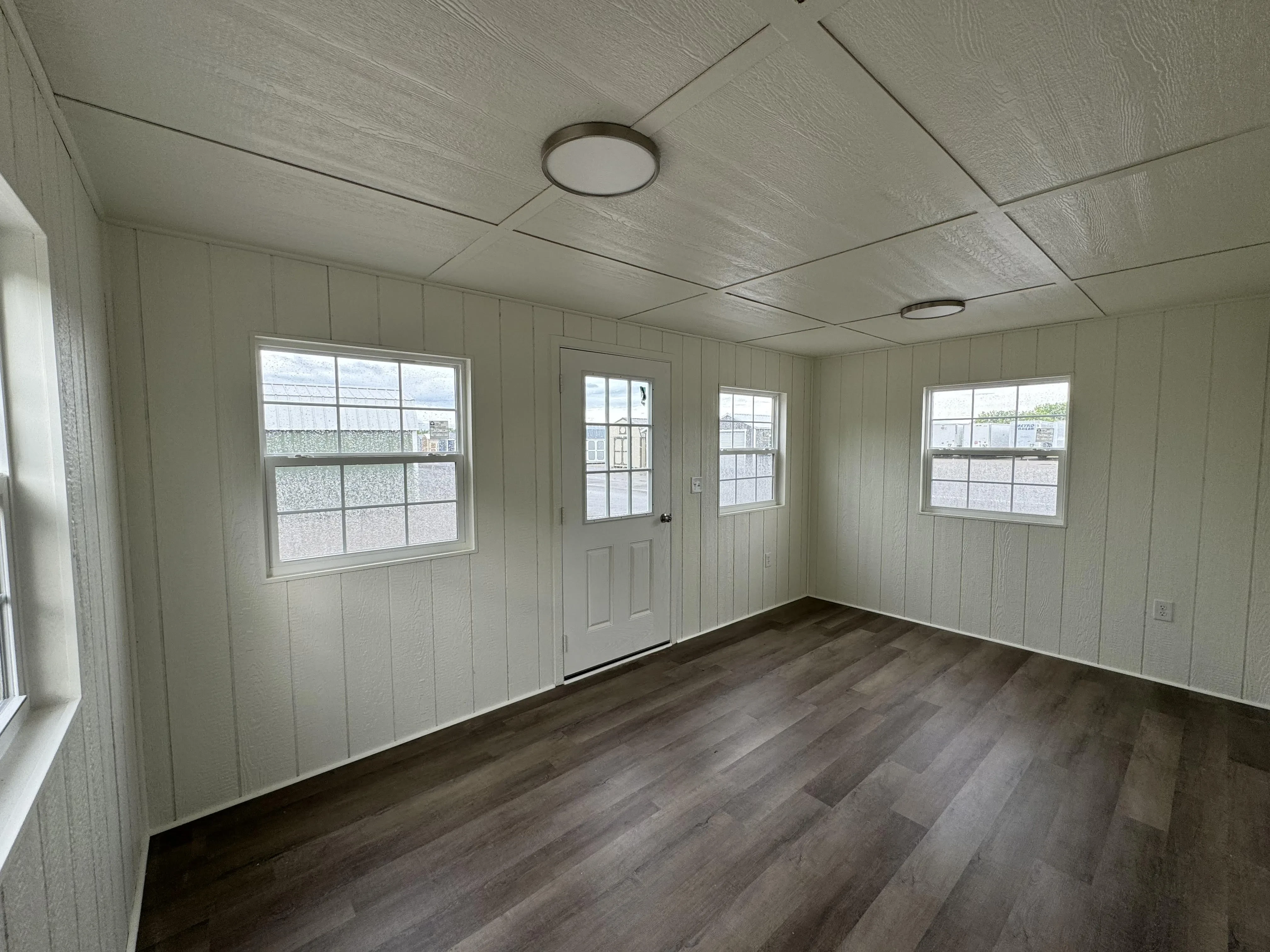 Interior of a finished out shed