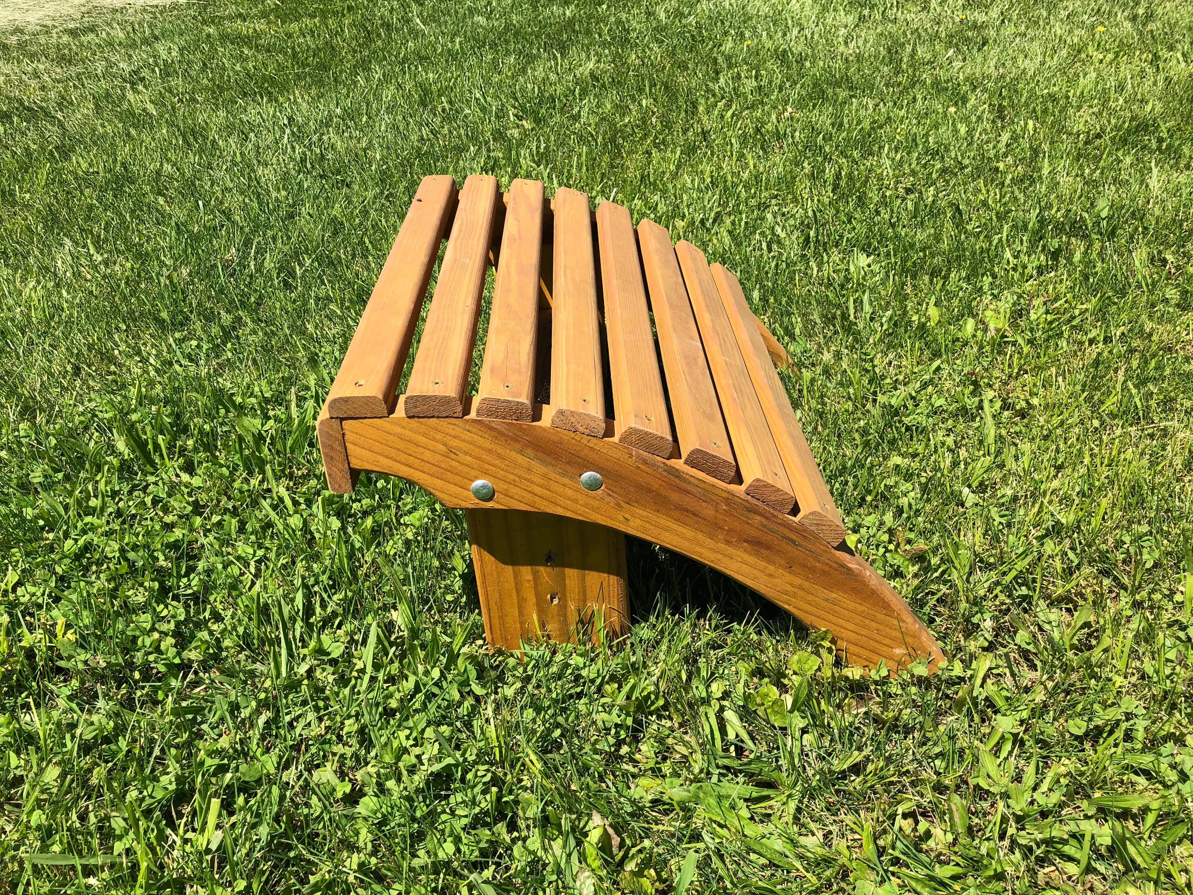 Adirondack Chair Footstool in the grass